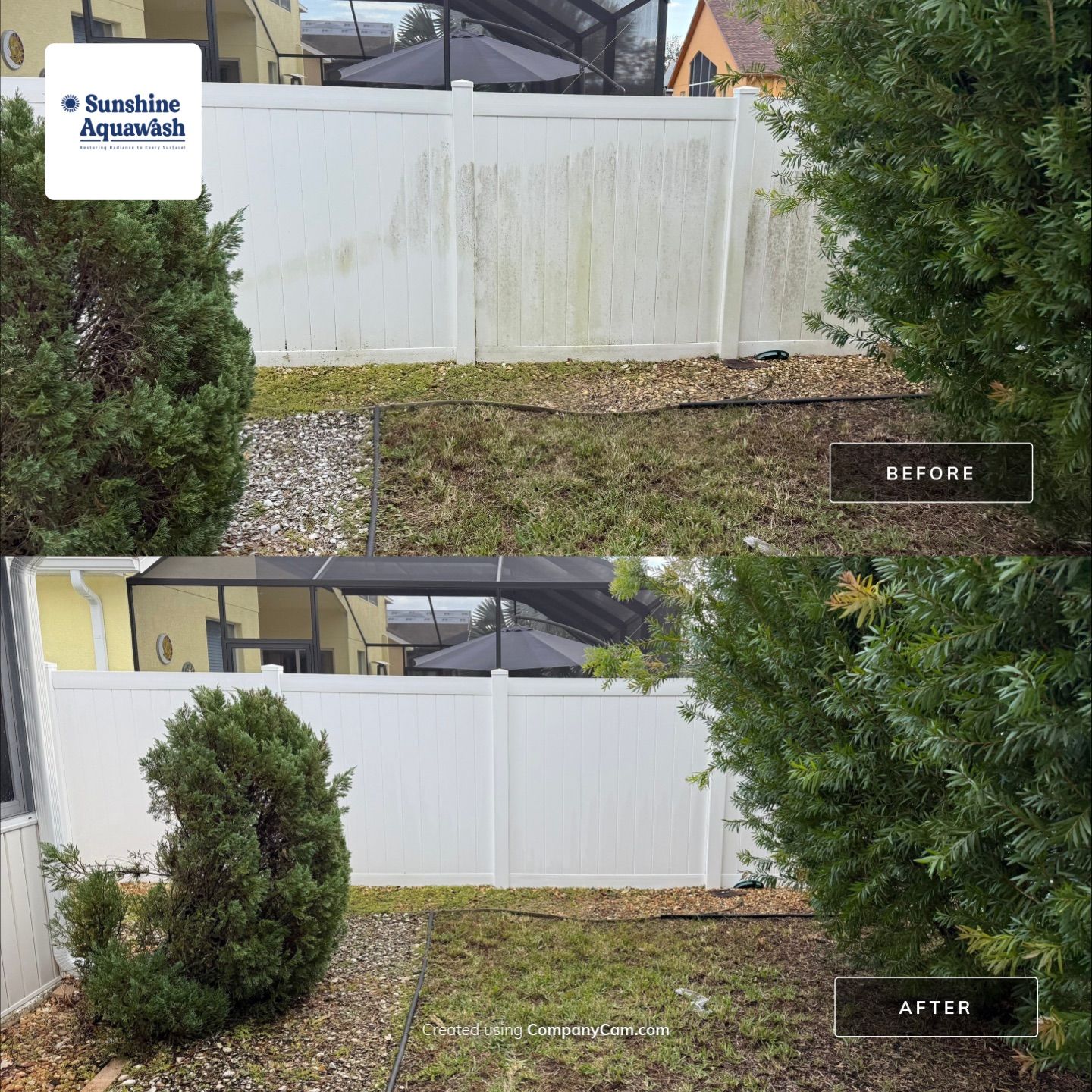 Patio, Vinyl Fence, & Partial House Wash in Creekside, Parrish, FL | Sunshine AquaWash by Sunshine AquaWash