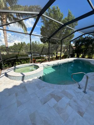Textured Marble Pool Deck - Bonita National Golf & Country Club
