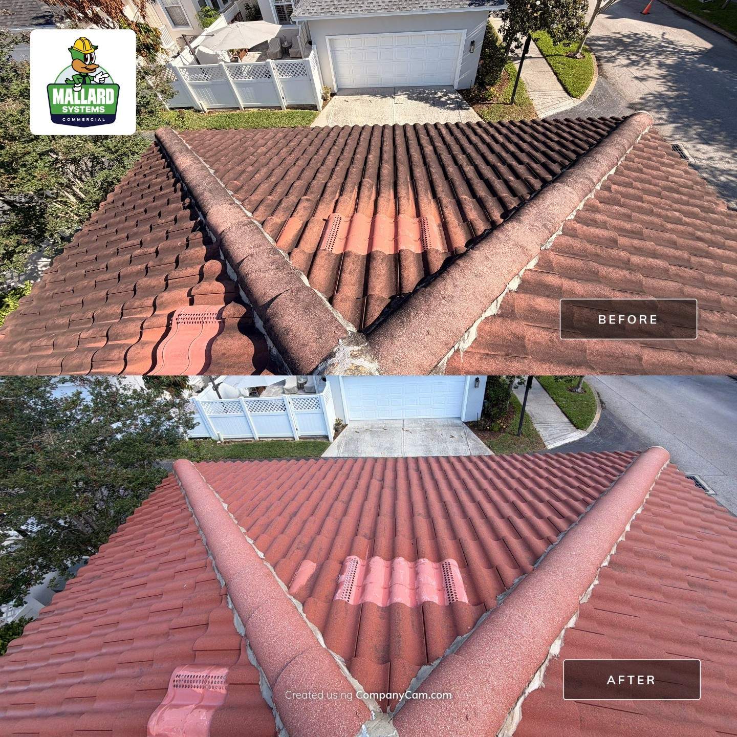 Barrel Tile Roof Cleaning by Mallard Systems