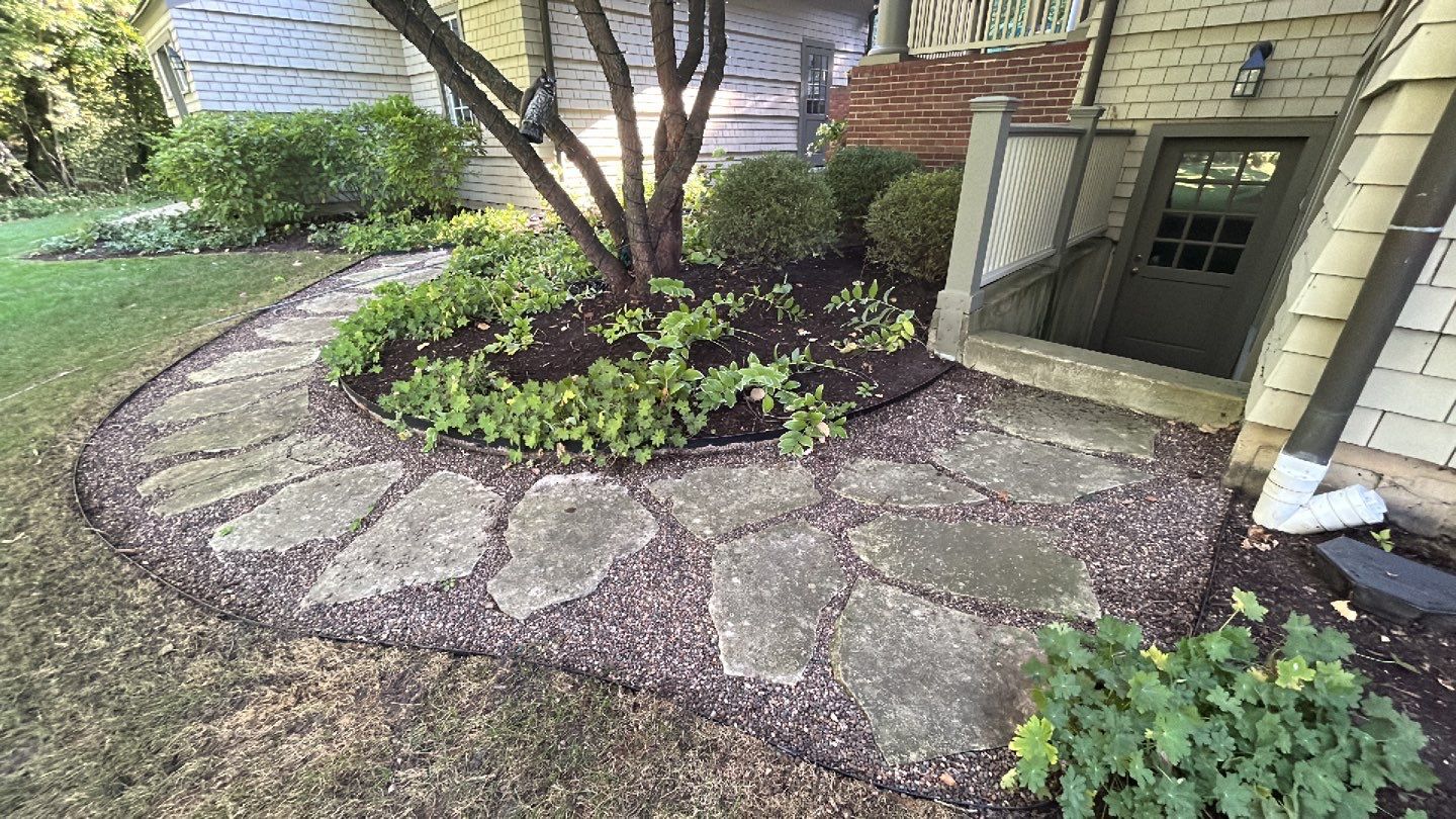 natural stone using Algaecide, soft wash soap by Northern Power Washing LLC.