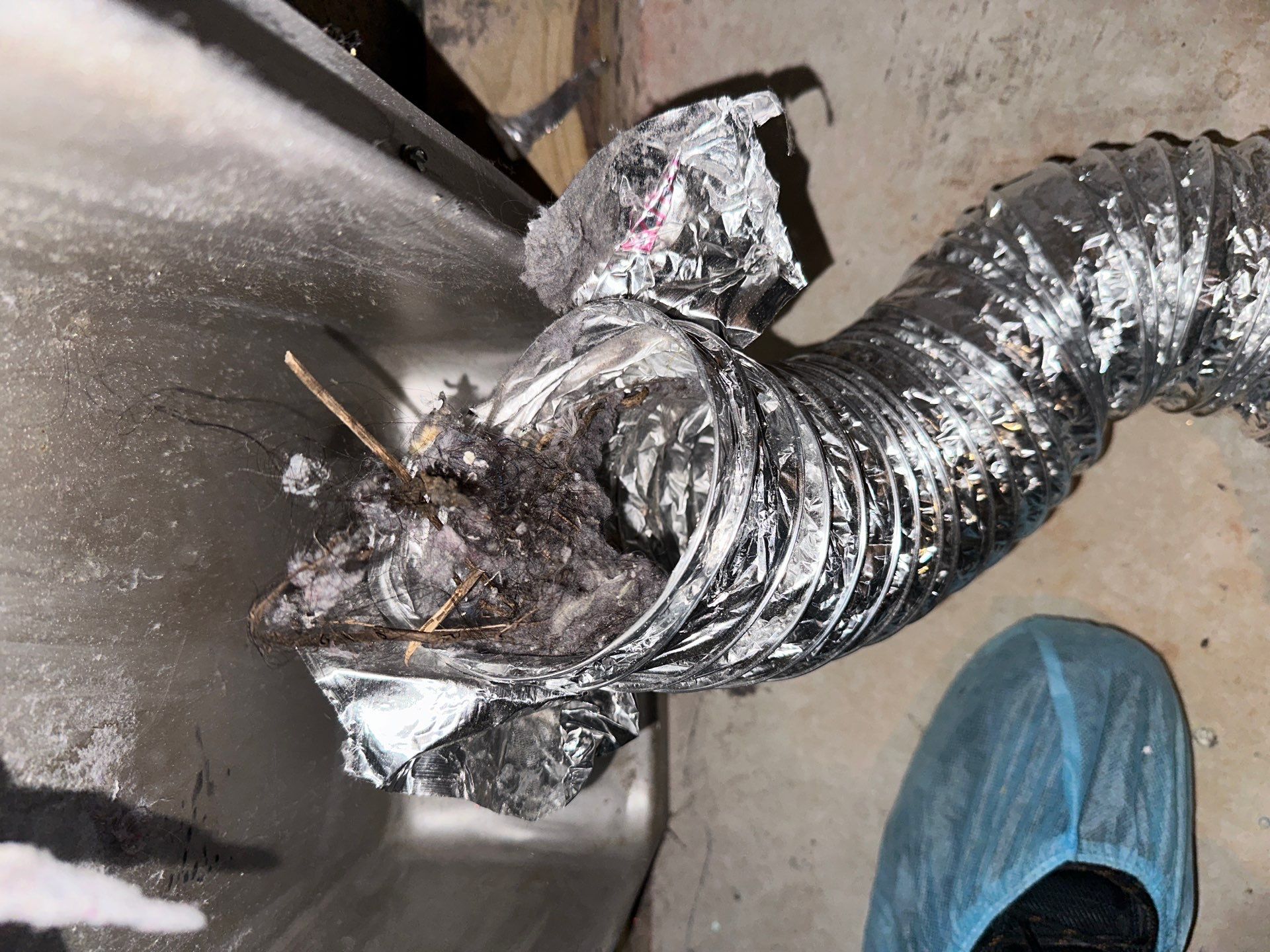 dryer vent cleaning using Compressed air by Pronto Air Duct Cleaning