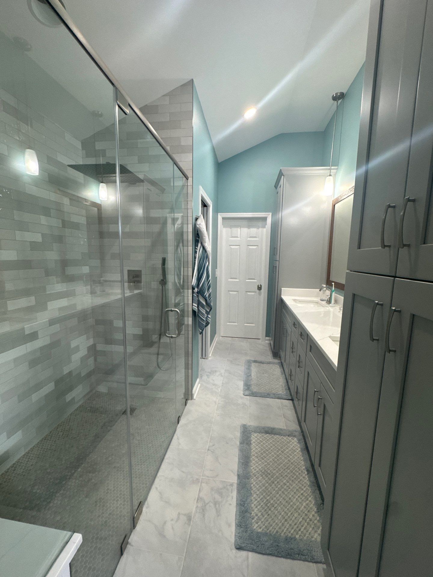 Modern Bathroom Remodeling in Decatur With Custom Tile Shower by Swift Home Renovations