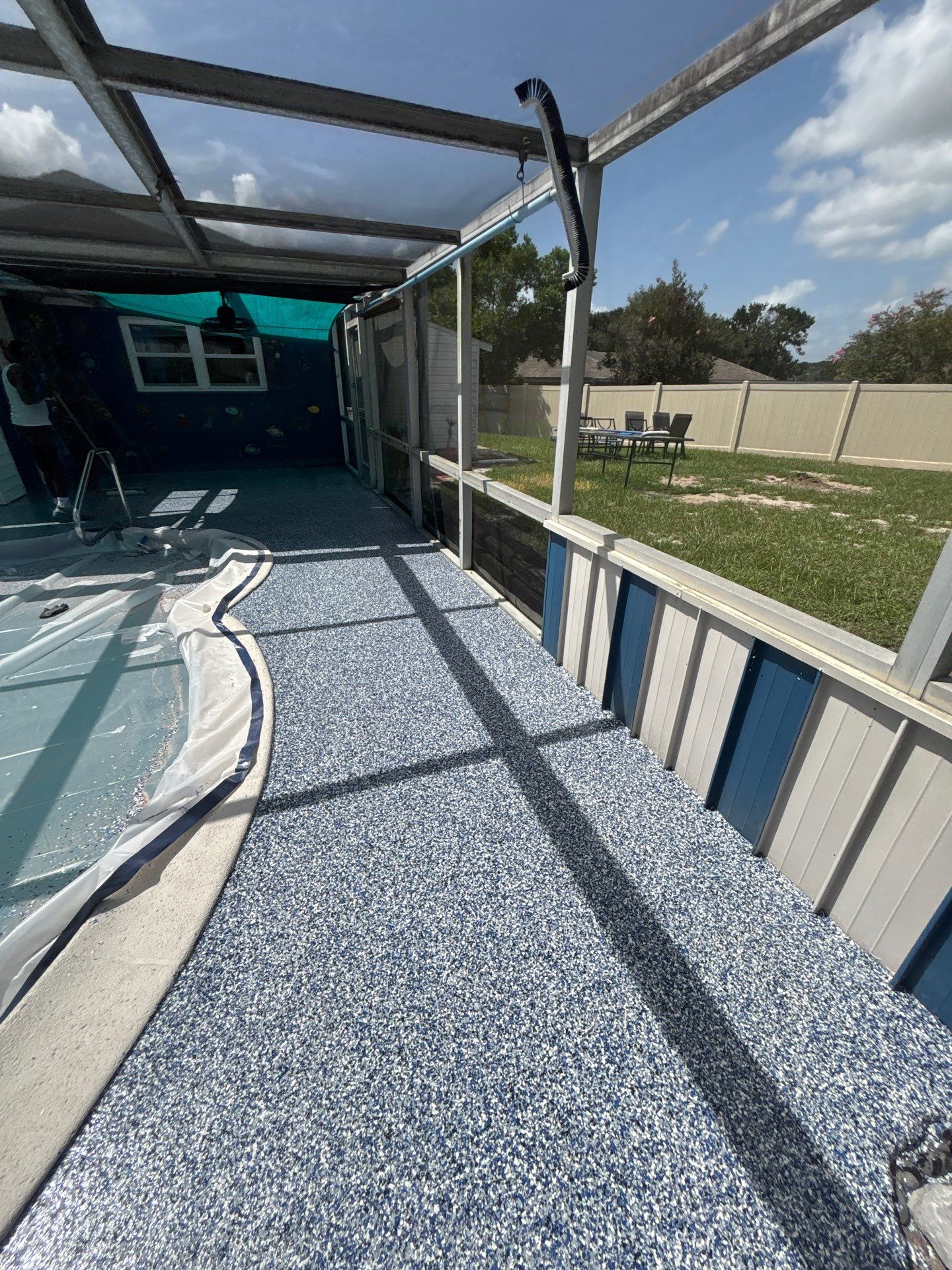 Lake Wales Pool Deck Concrete Coating with Orbit Flake by Performance Floors & Coating