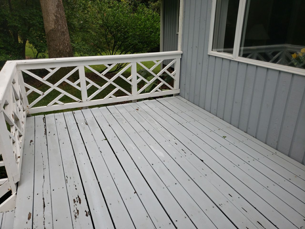 Deck clean using cleaner by G&H Home Tech Pros LLC