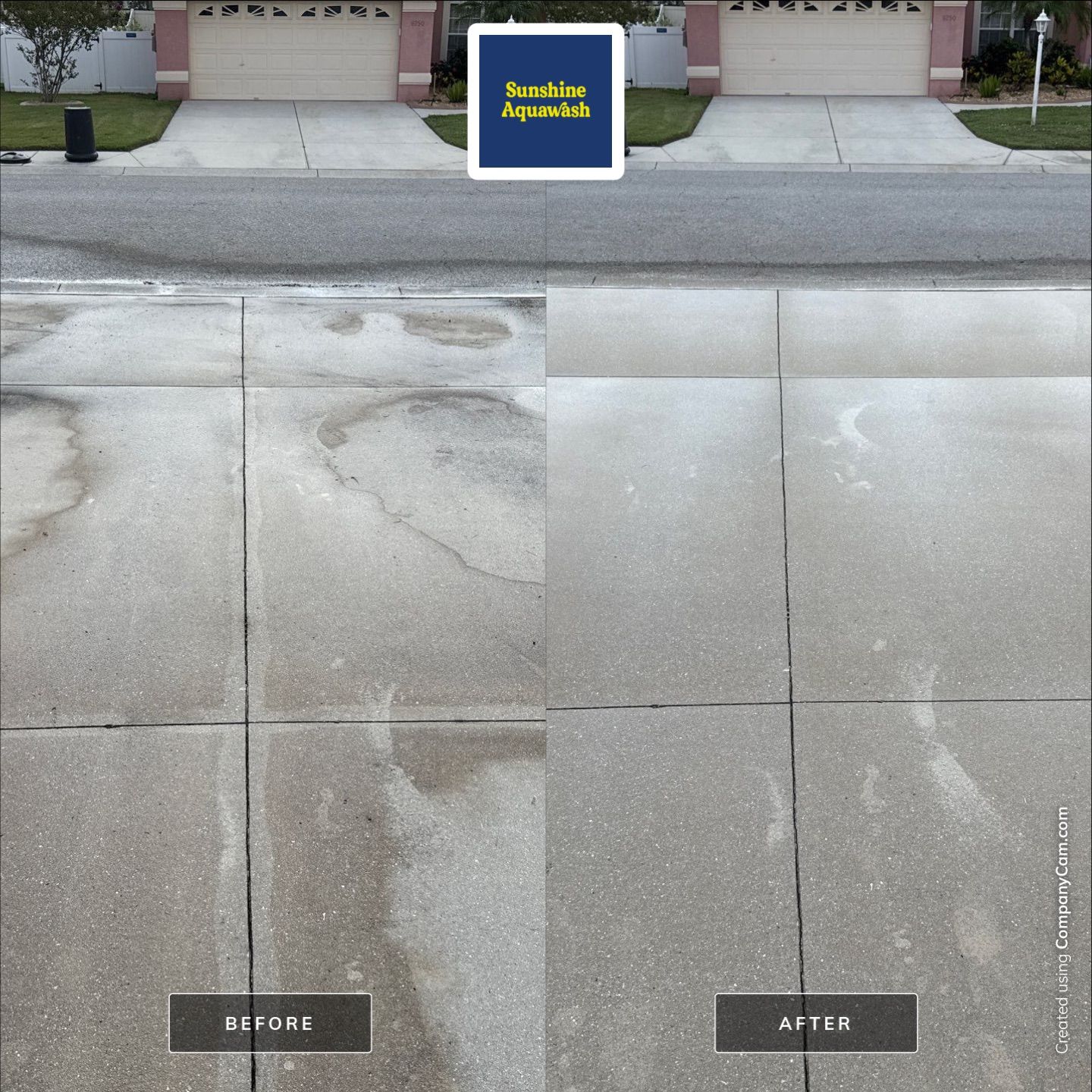 Concrete Driveway Cleaning in Arbor Creek Community – Palmetto, FL by Sunshine AquaWash