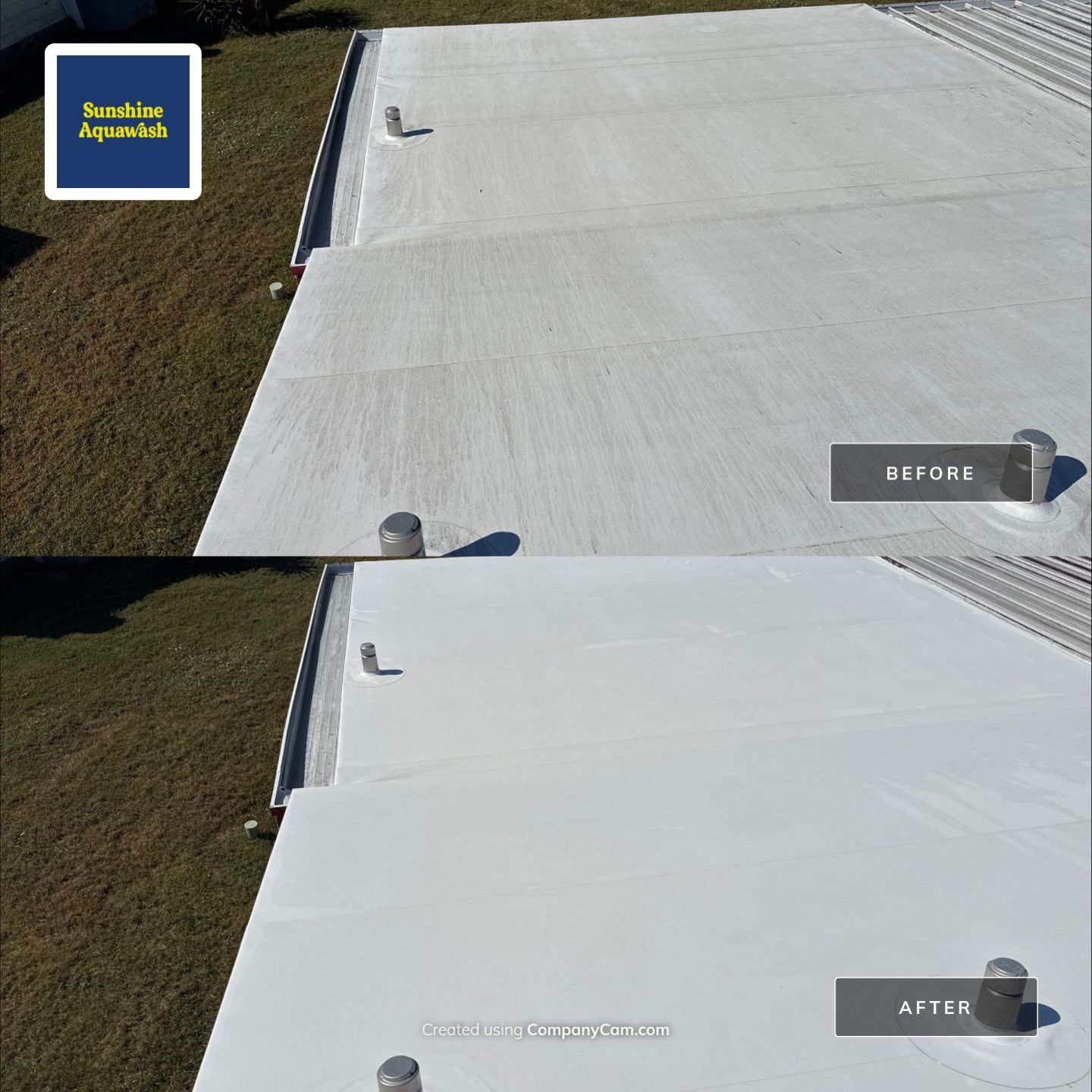 TPO Membrane Mobile Home Roof Cleaning Parrish, FL by Sunshine AquaWash