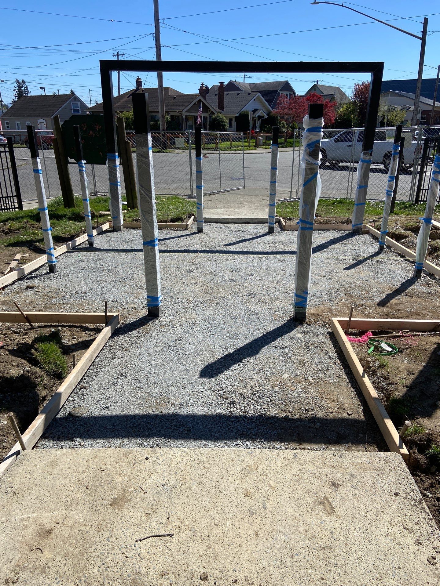 Concrete Patch Repair with Bollards | Clark Dog Park - Everett  by Jireh Asphalt & Concrete Inc 