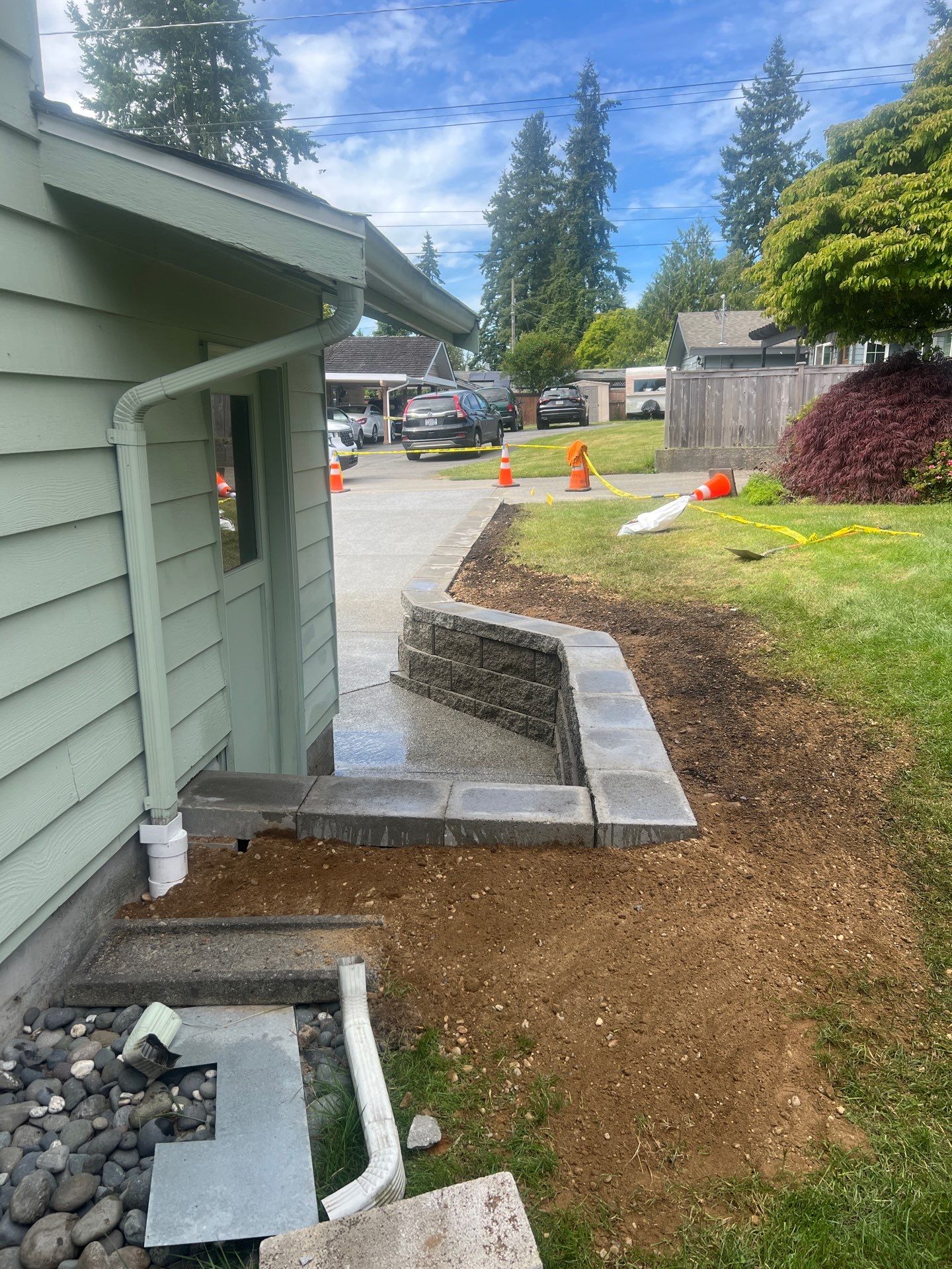 Concrete Patio & Driveway Renovation with Retaining Wall | Seattle  by Jireh Asphalt & Concrete Inc 