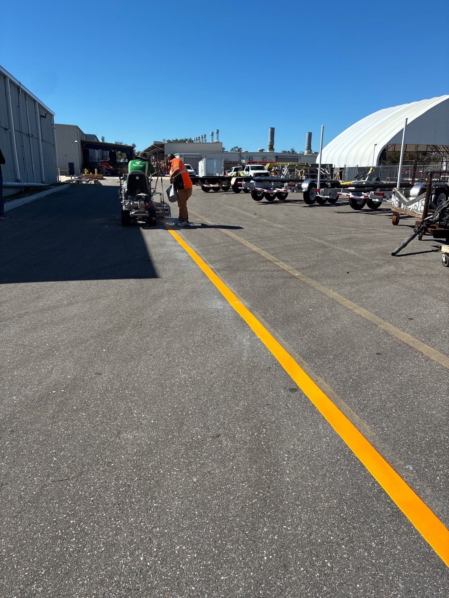 Industrial Safety Line Striping and Thermoplastic Walkways in Sarasota by Everline Coatings & Services - Southwest FL