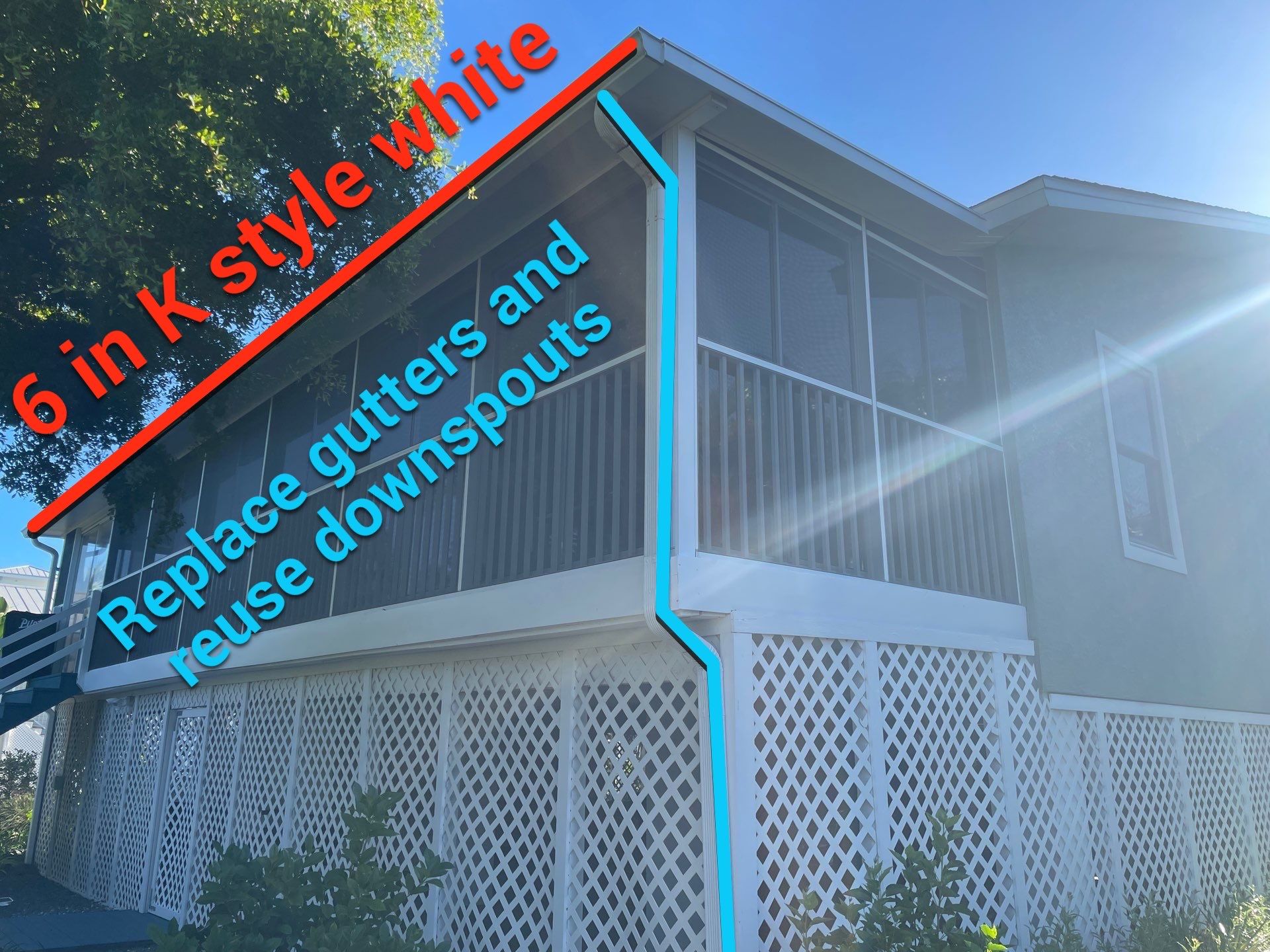 Repair Downspouts and 6-K Style Gutters in Longboat Key FL by Gutter Professors
