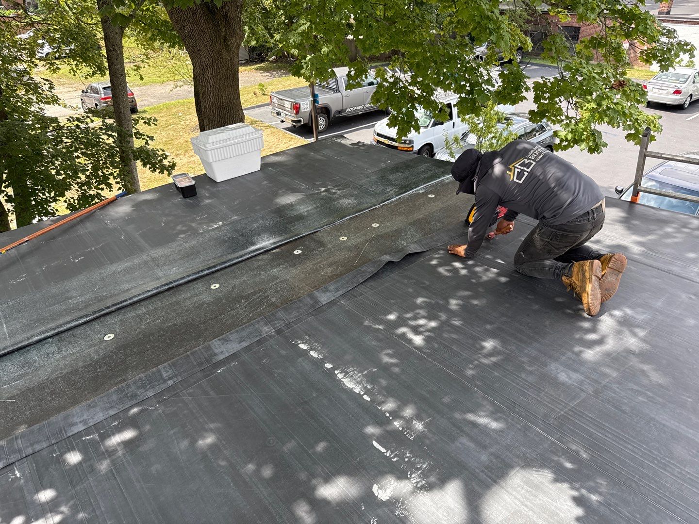 EPDM Flat Roof Installation with ISO Board on Existing Structure by Sensible Home Solutions