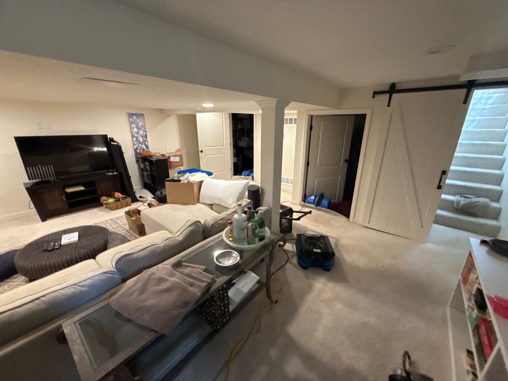 Basement Water Damage Restoration and Structural Drying in Leawood by Fine Restoration