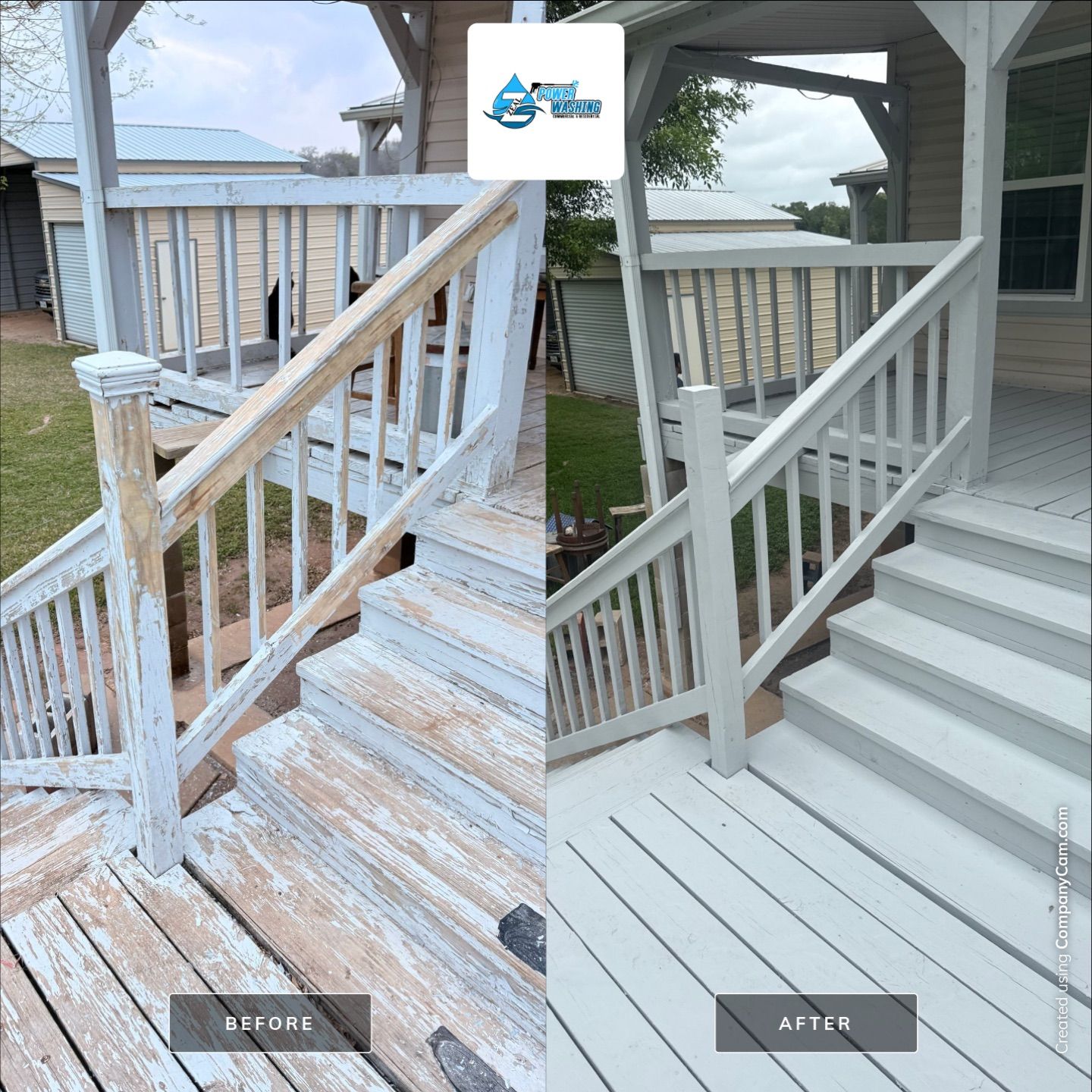 Elevated Deck Restoration and Staircase Refinishing in Rosharon, Texas by Zeal Power Washing