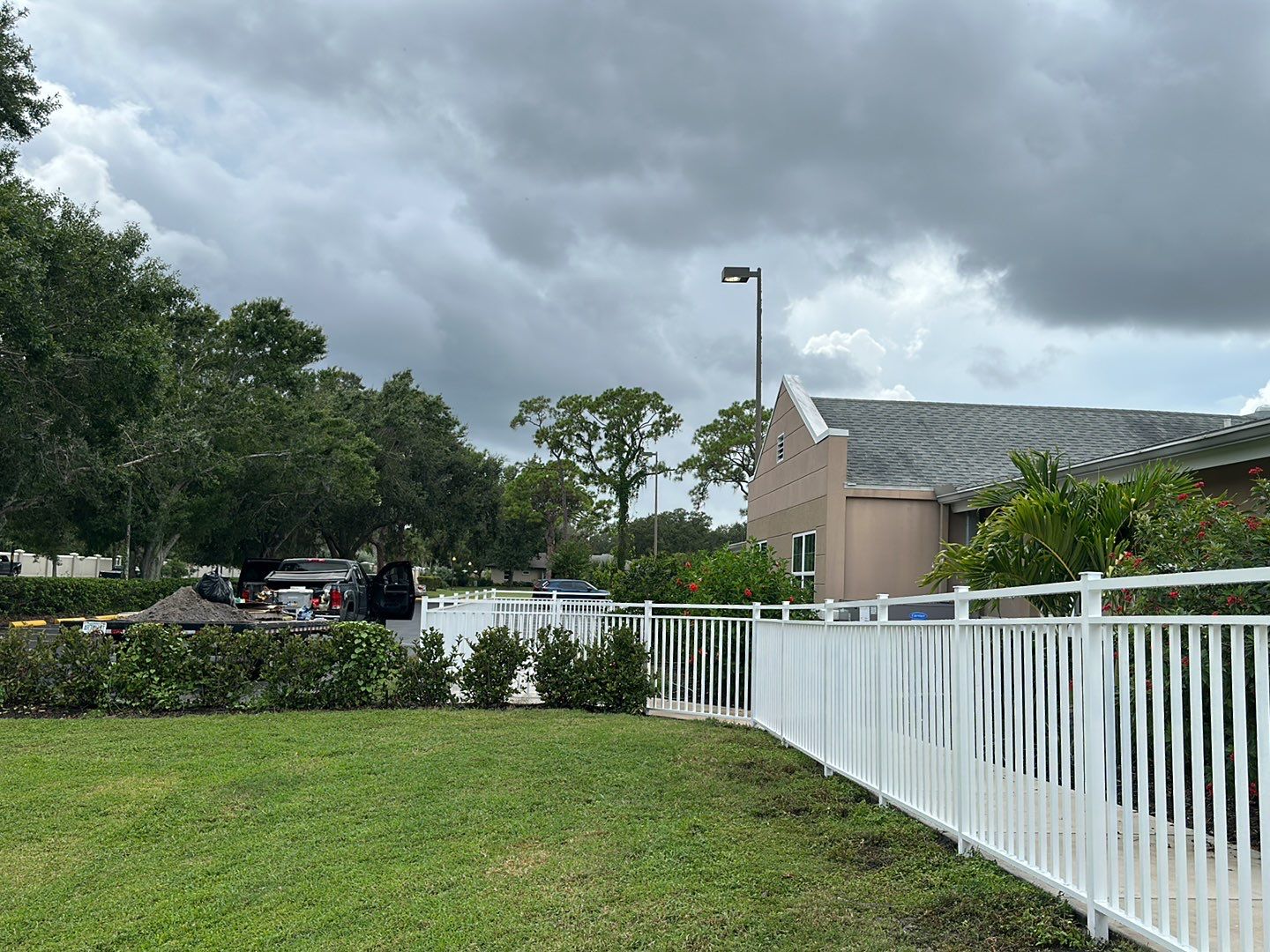 Aluminum Fence Installation using White 3 Rail Aluminum Fence  by Asap fence and gates, LLC
