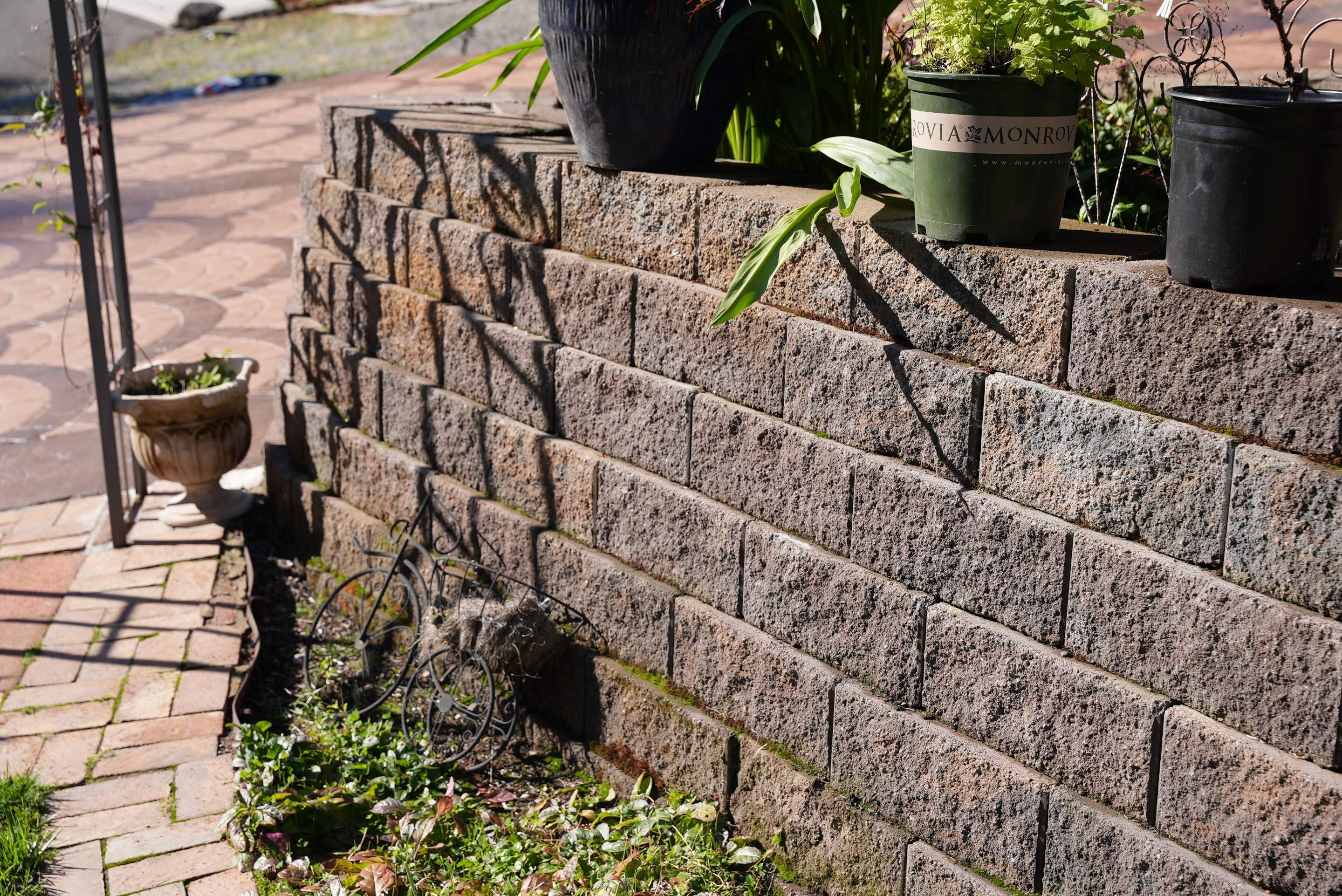 Mehta | Tiled Driveway with Sealer & Retaining Wall  by Jireh Asphalt & Concrete Inc 