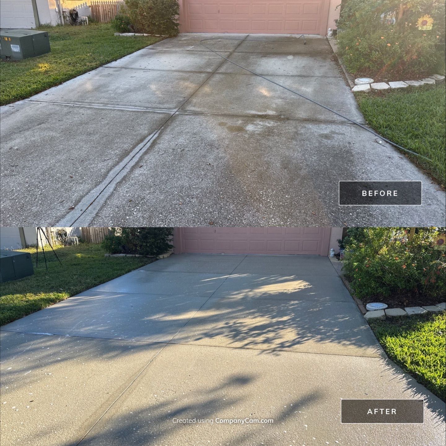 Concrete Driveway, Entryway, Flowerbed Curbing & Statue Cleaning in Heather Glen, Palmetto, FL | Sunshine AquaWash by Sunshine AquaWash
