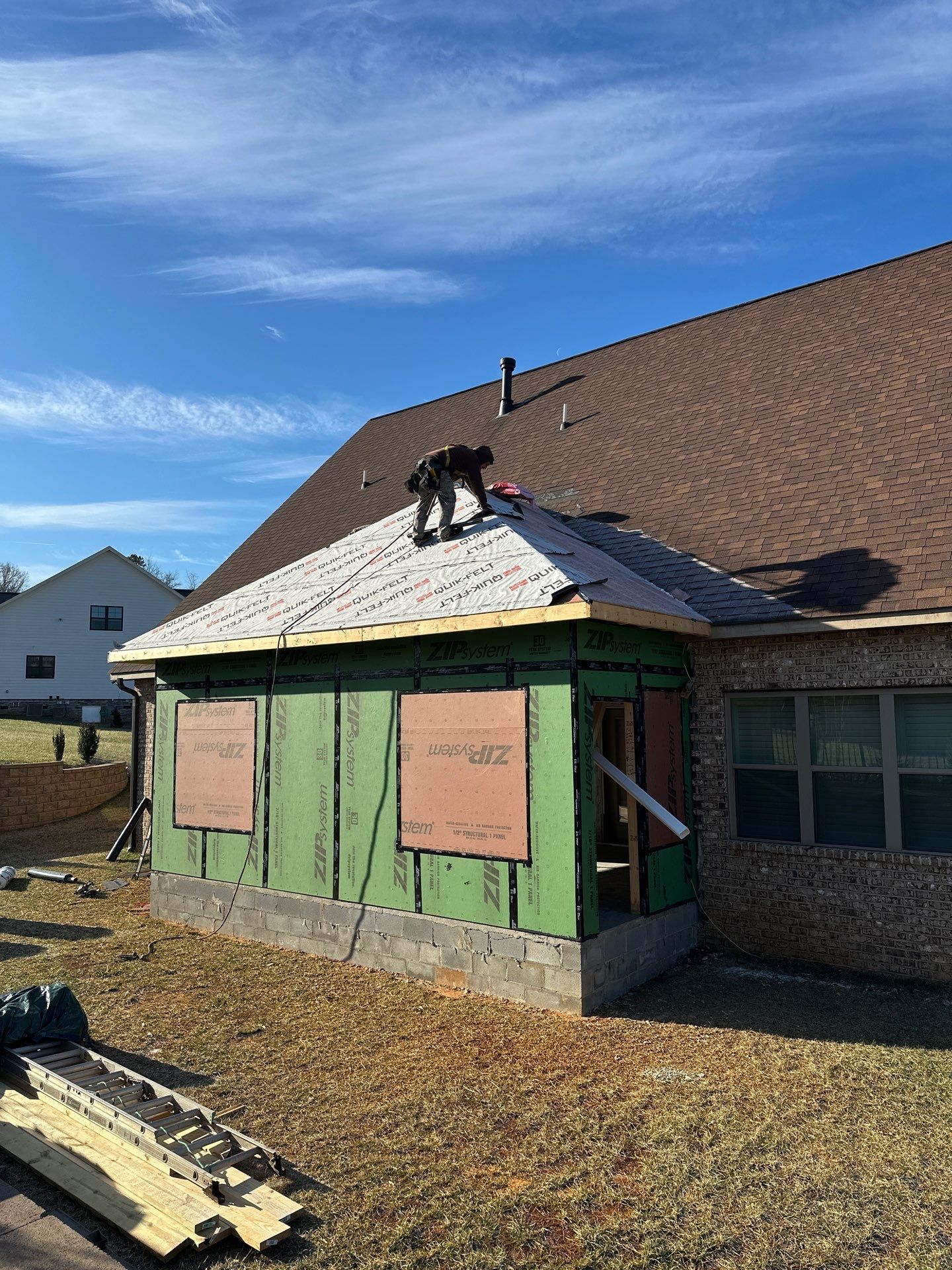 Roof Addition using OC Oakridge Brownwood by Peak 2 Peak Services LLC