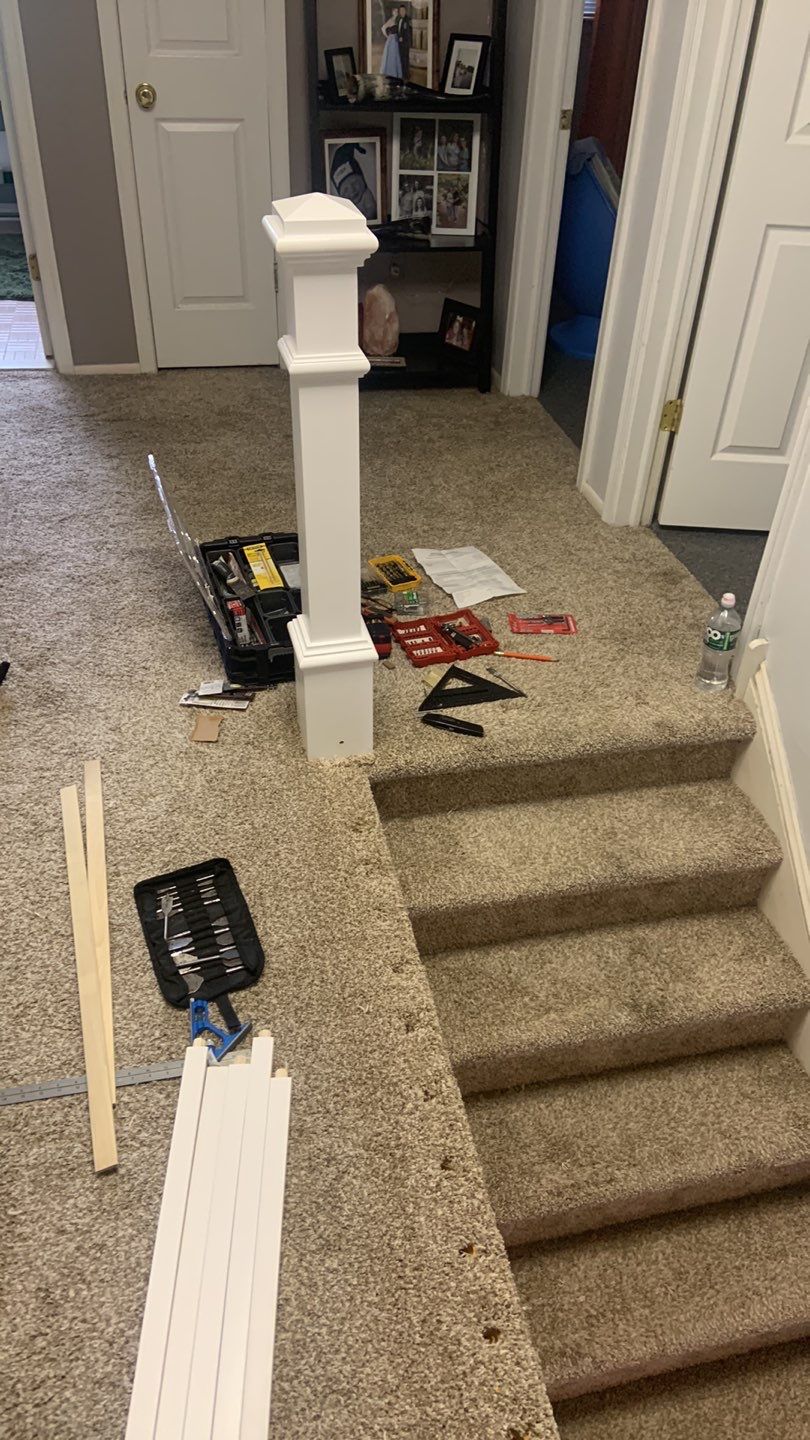 Interior Handrail Replacement using Newel Post & Handrails by A1 NERDY HOMES LLC