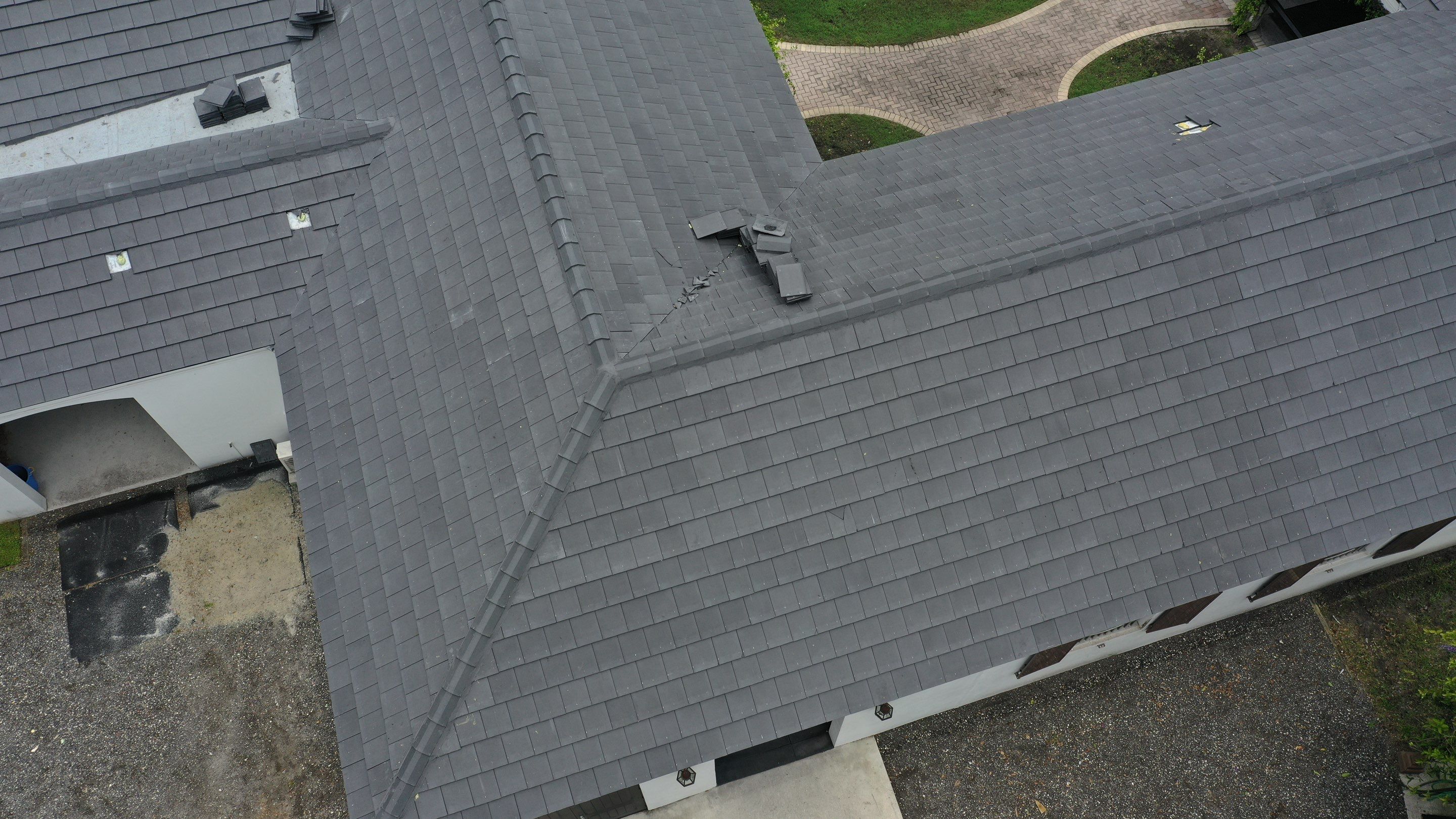 3612 Aiken Ct. Wellington FL - Westlake Newpoint Saxony 900 Slate - Charcoal Grey by Total Roofing System The Metal Roof Experts