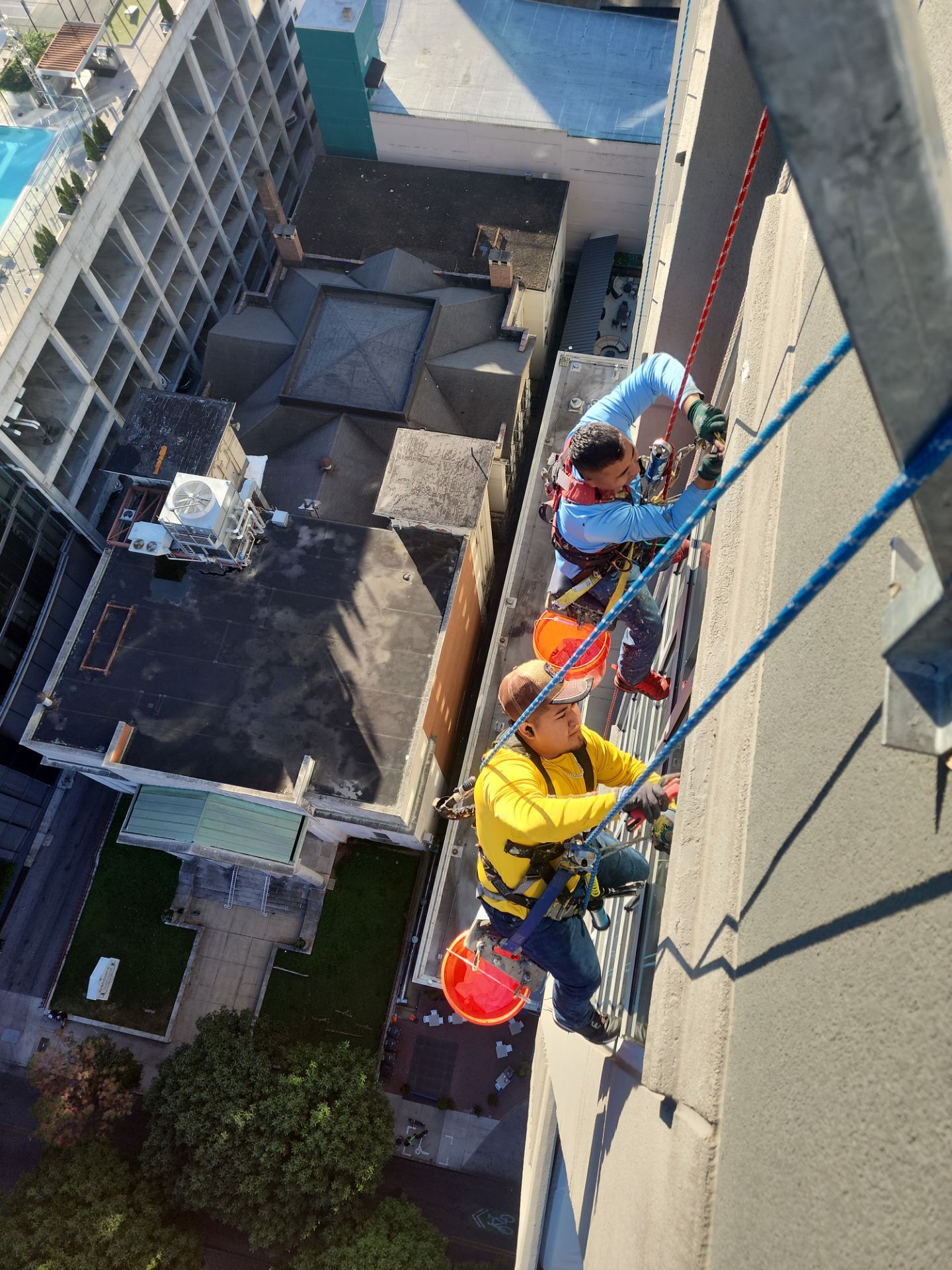 Window System Sealant Replacement on a high rise in Nashville, TN by Performance Waterproofing LLC