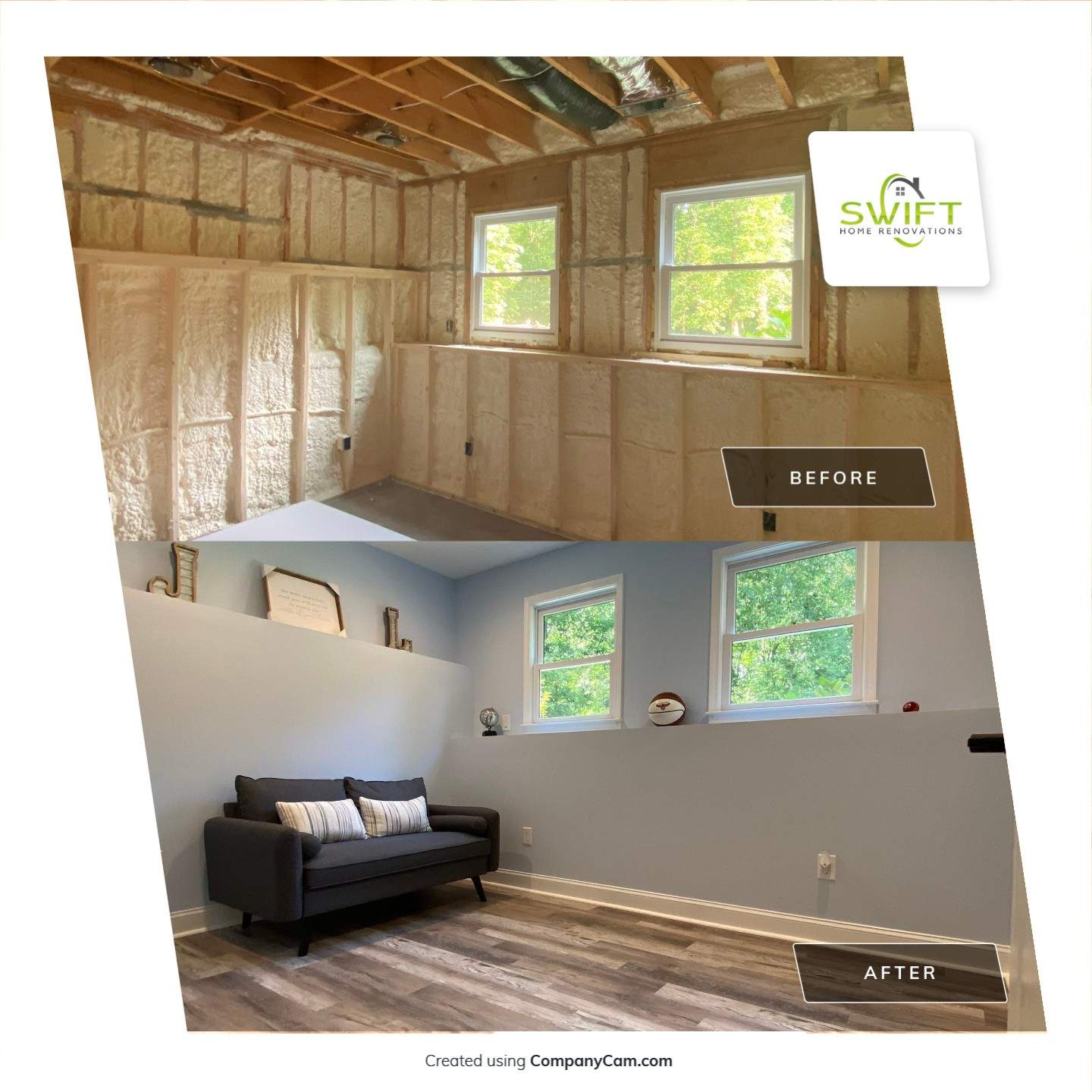 Marietta Basement Remodeling Featuring Custom Wet Bar and Marble Shower by Swift Home Renovations