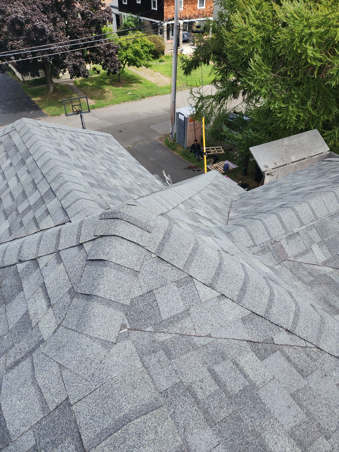 Residential Roofing Installation using Owens Corning TruDefinition Duration - Estate Gray & Flagstone Cedar Impressions by A Plus Exterior