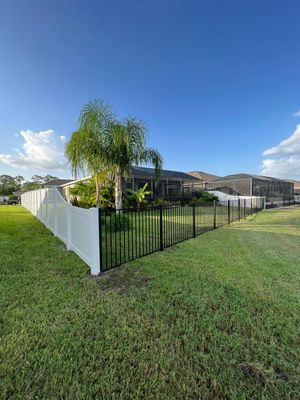 Vinyl Fence Installation and Black 3 Rail Aluminum Fence