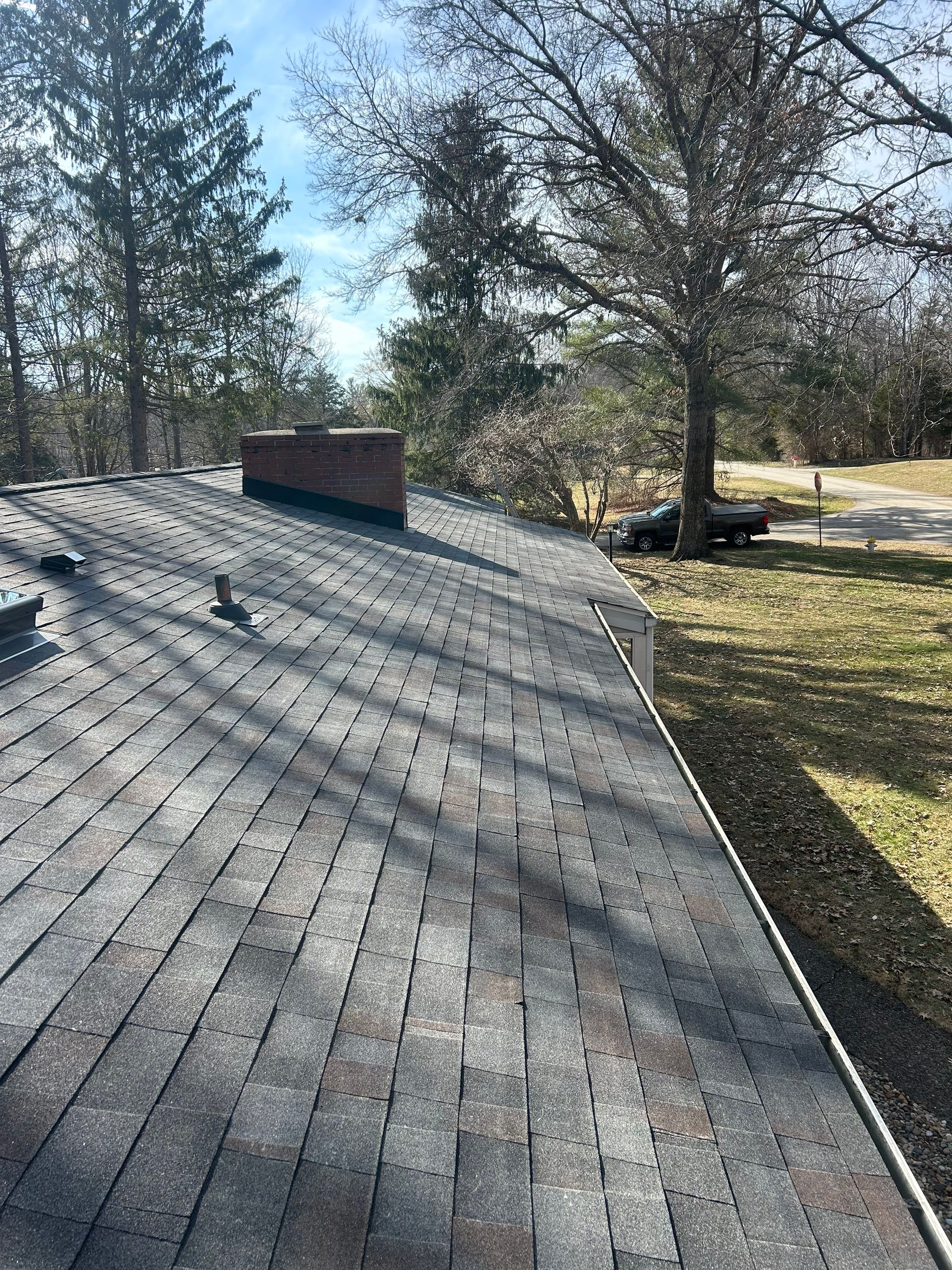 Residential Roofing Installation using Malarkey Vista AR Shingles (Black Oak) by Koontz Construction