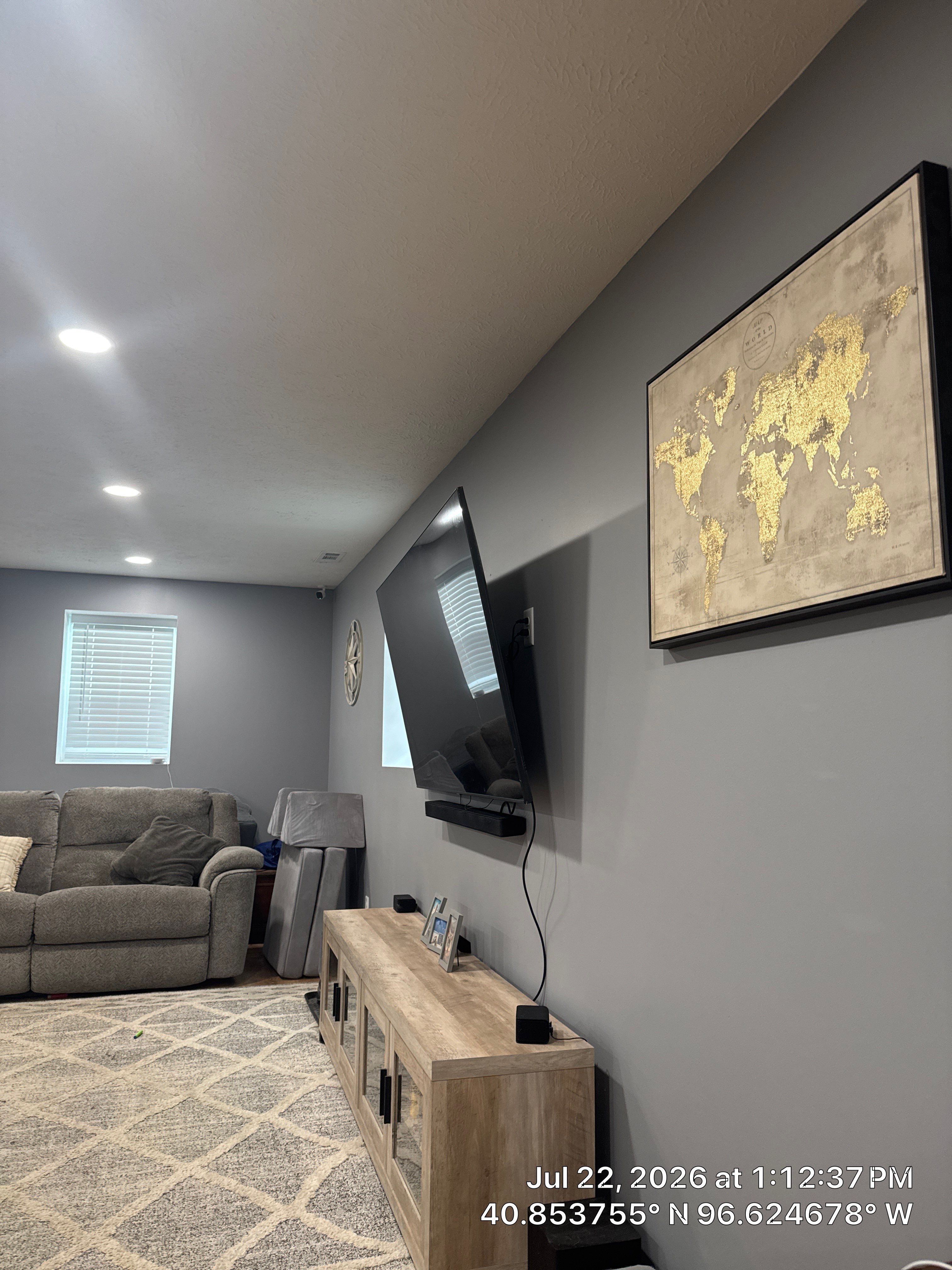 Lincoln Basement Renovation with Custom Flooring and Recessed Lighting by CompanyCam Sales Demo