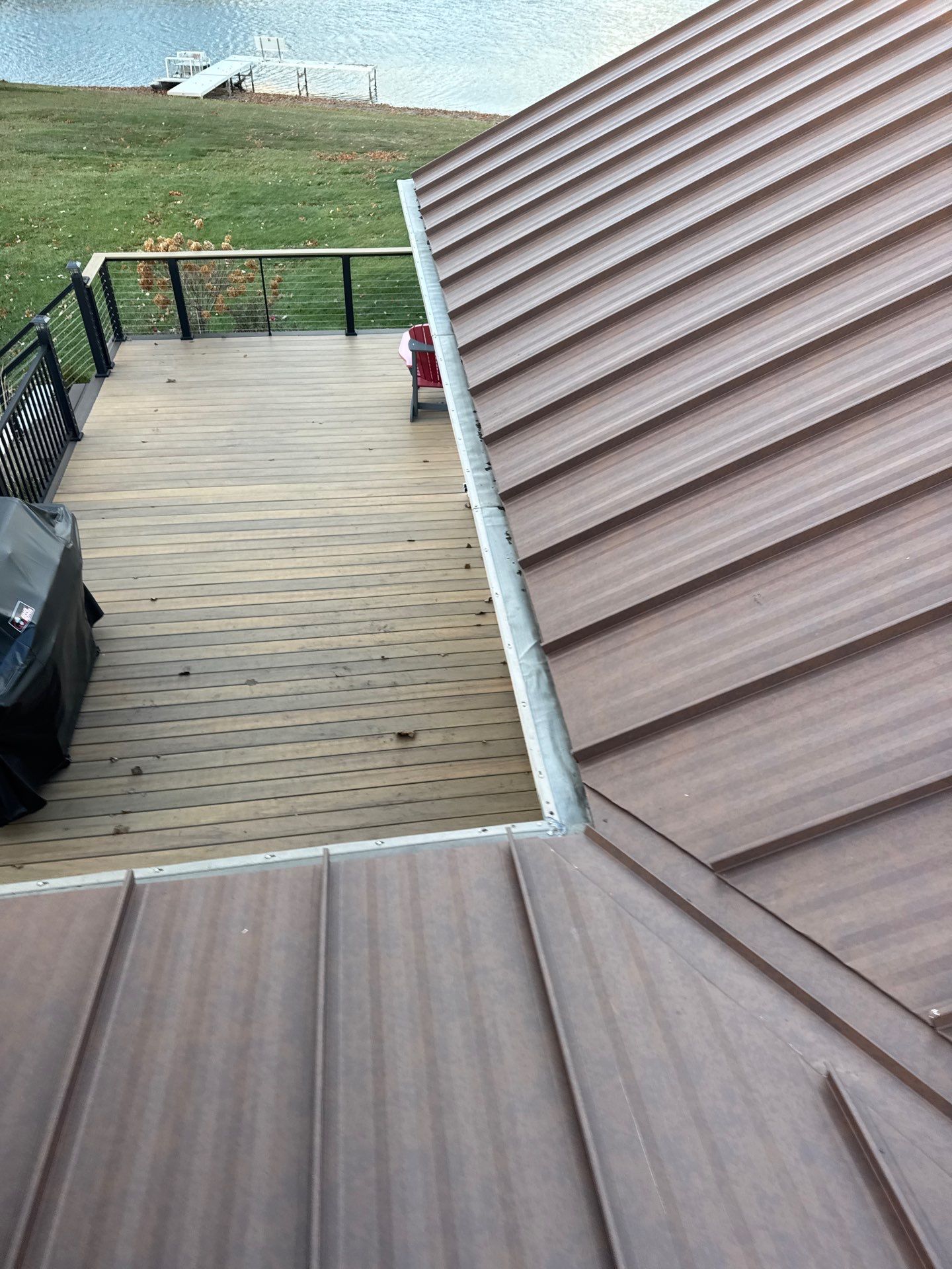 Roof Replacement using MS Standing Seam Roof Western Rust by 180 Contractors