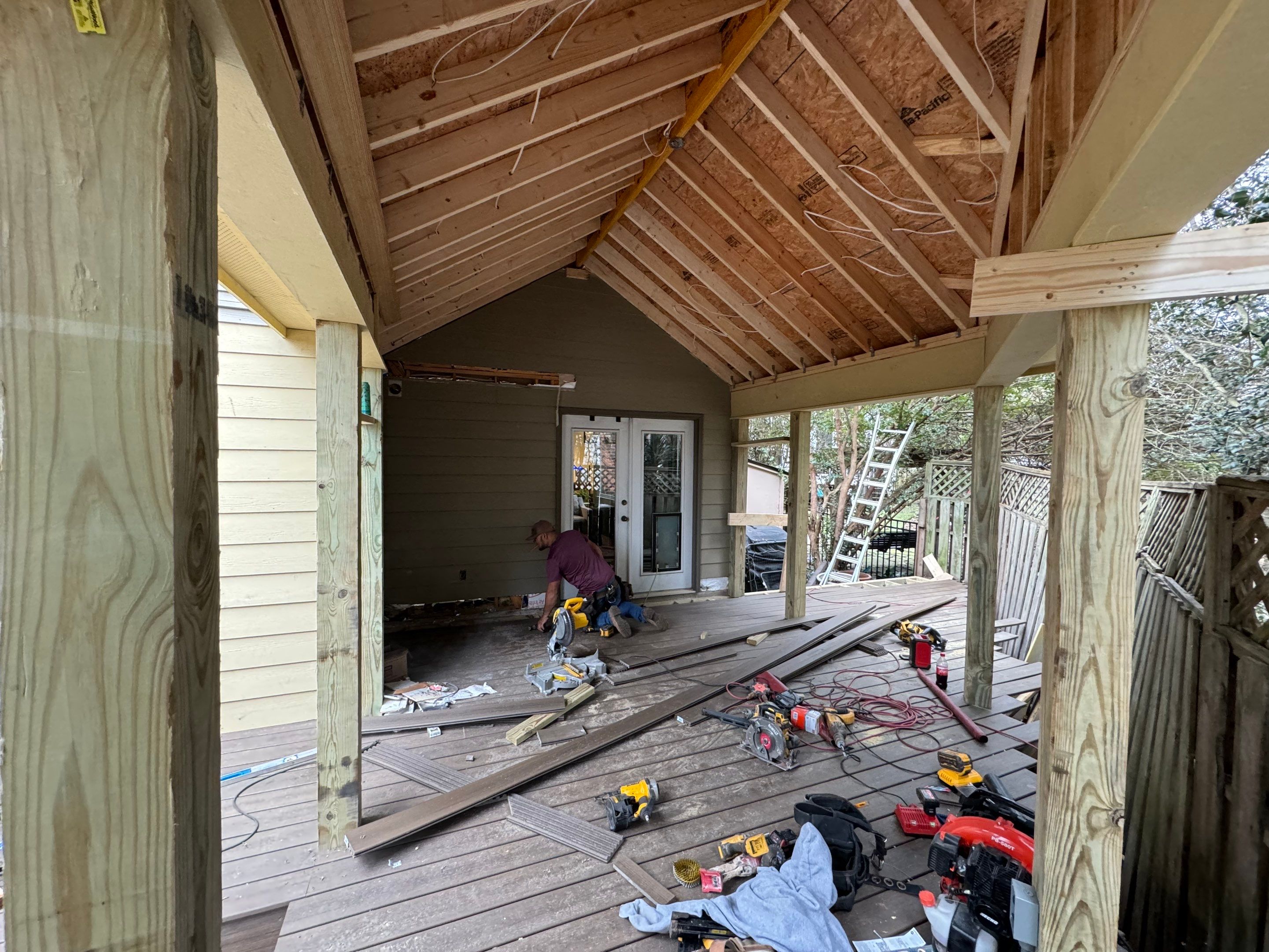 Custom Screened Porch Addition with Vaulted Wood Ceiling in Decatur by Swift Home Renovations