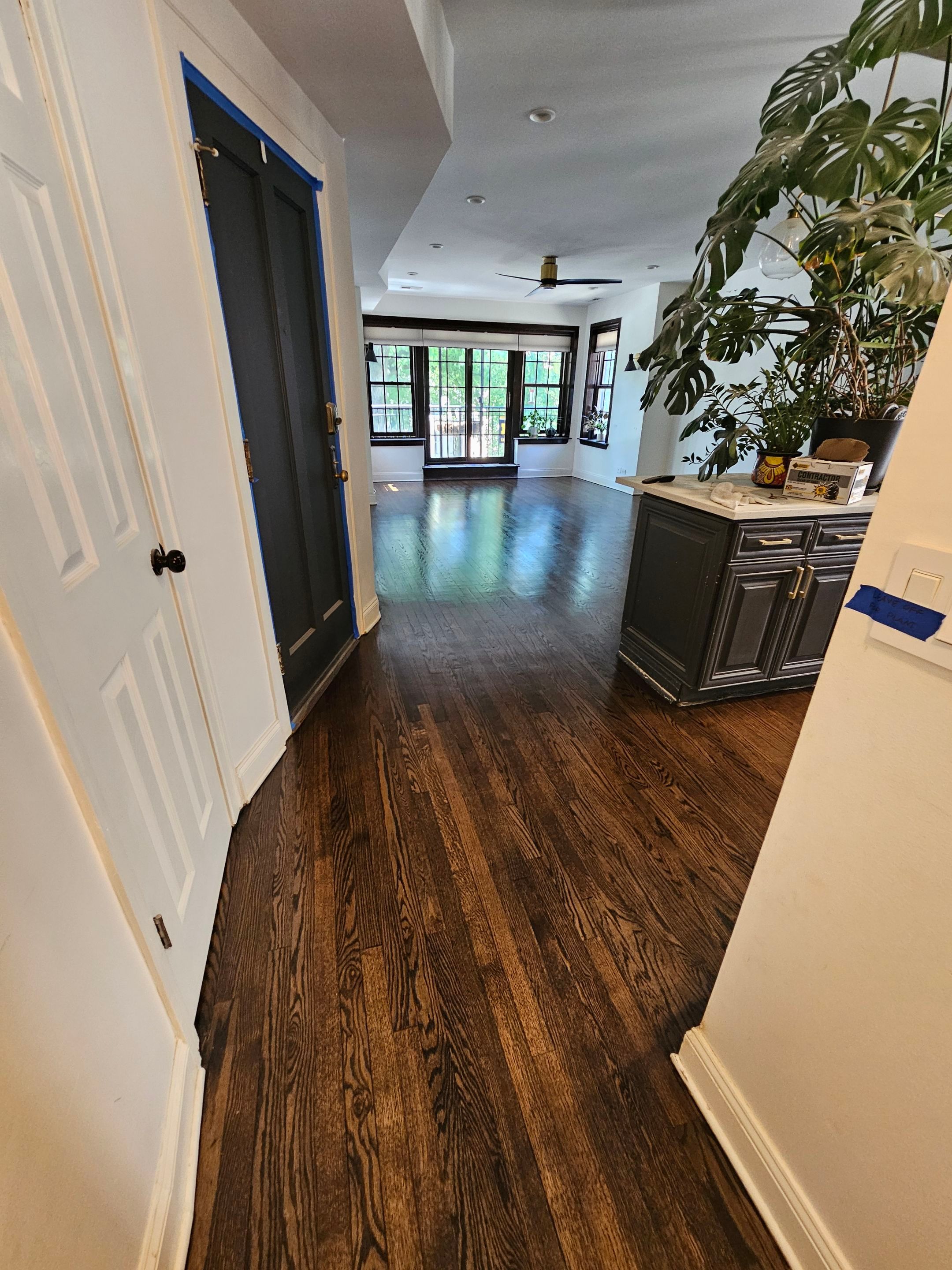 Residential Hardwood Floor Sand and Finish with Dark Stain in Chicago by Floor Coverings International of Chicago North Side