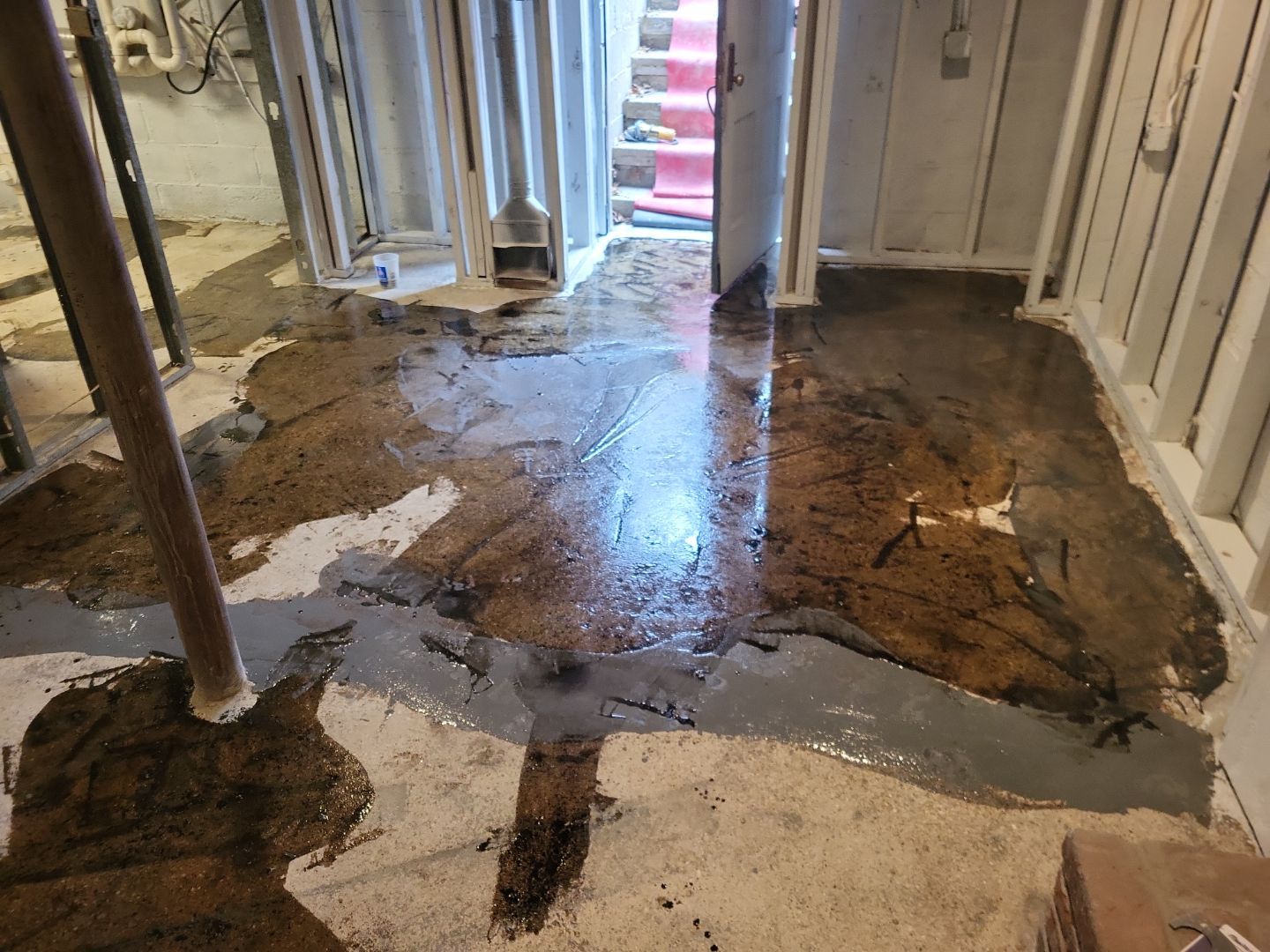 Basement Concrete Floor Coating with Penntek Flake System by Spectrum Painting, LLC