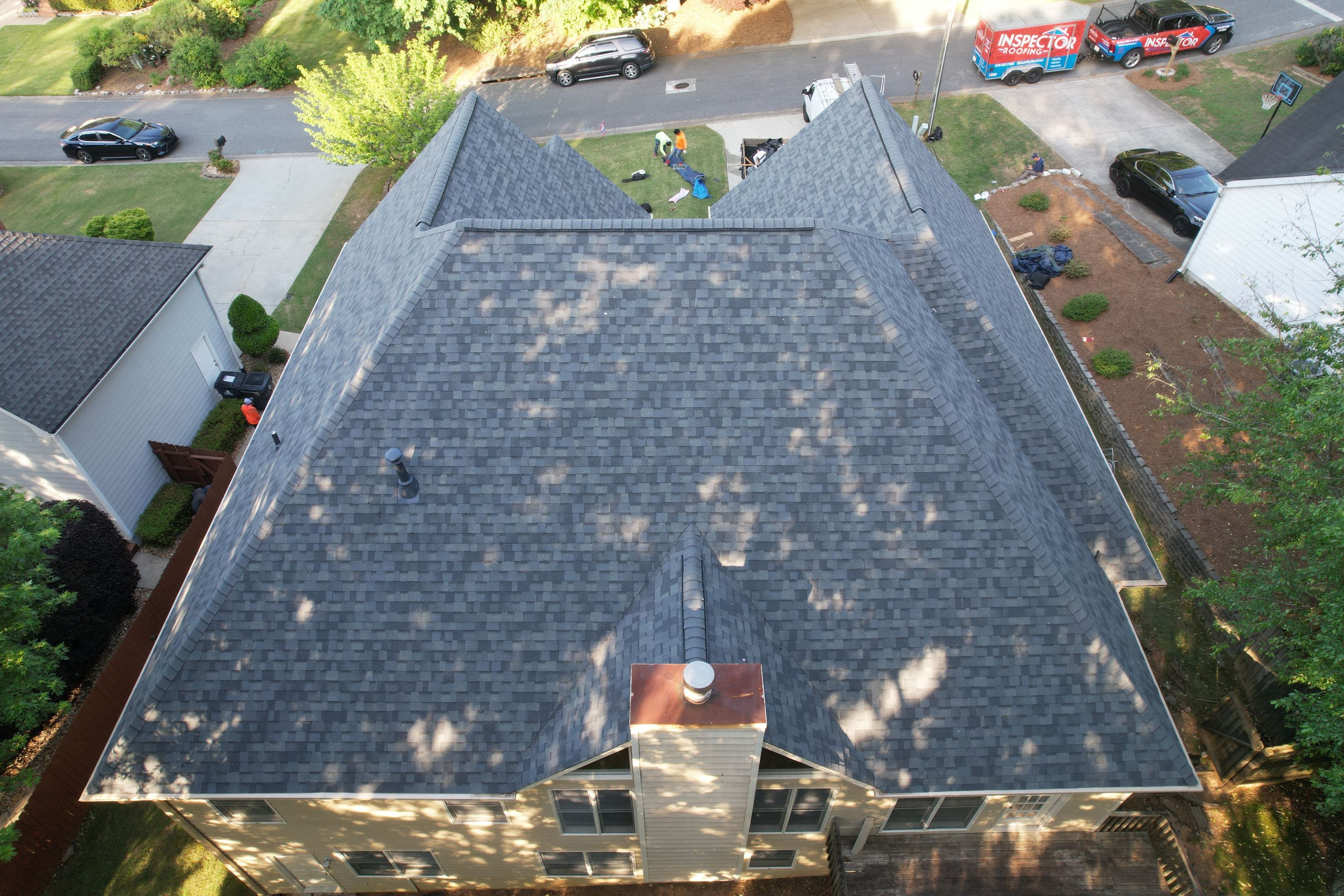 Residential Roof Replacement using Owens Corning Estate Gray by Inspector Roofing and Restoration