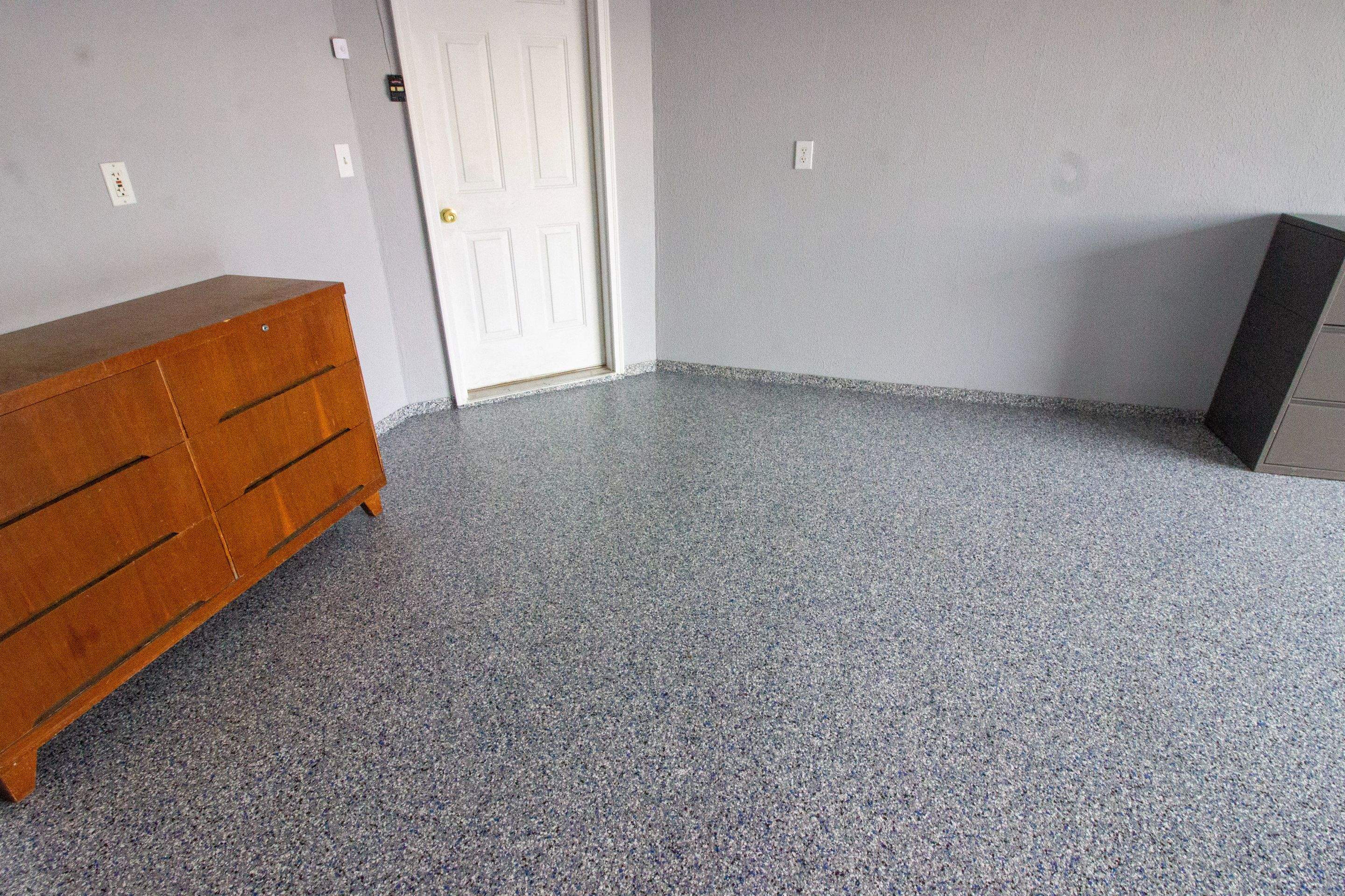 Garage Floor using Galaxy Blue by Your1DayFloor.com