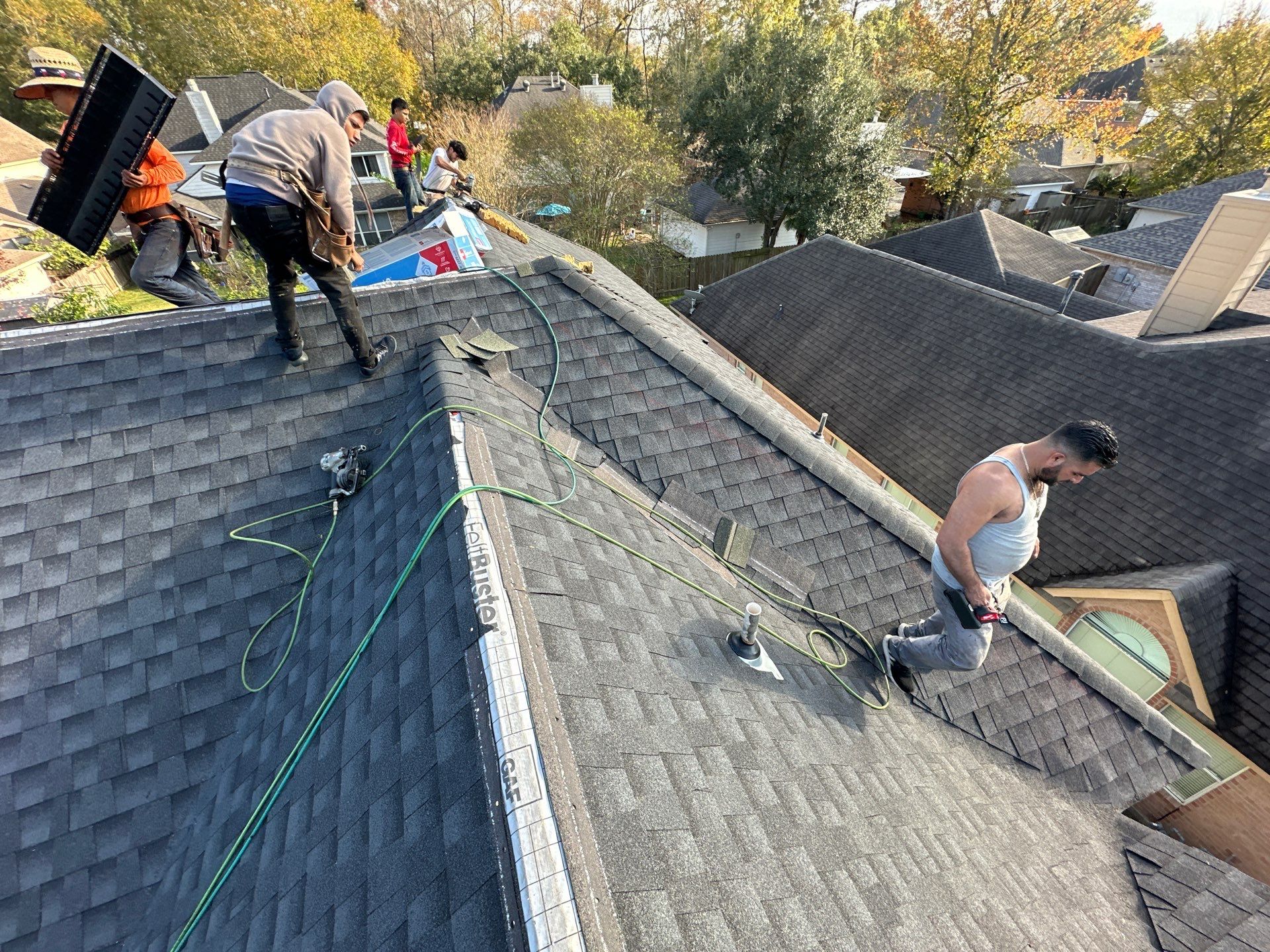 GAF HDZ CHARCOAL W/ PREMIUM RIDGE Z by Motion Roofing