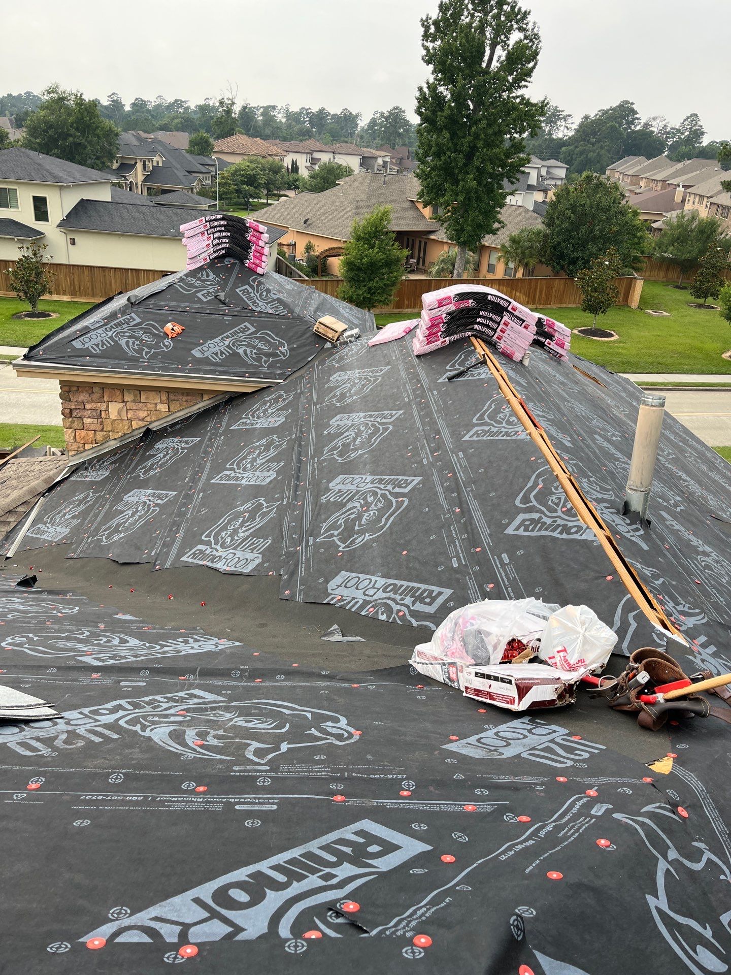 Residential Roofing Installation using Owen's Corning Duration (Lifetime) Shingles by Roof Repair Company