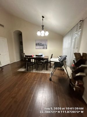 Chandler Dining Room Renovation Featuring New Lighting and Wood-Look Flooring