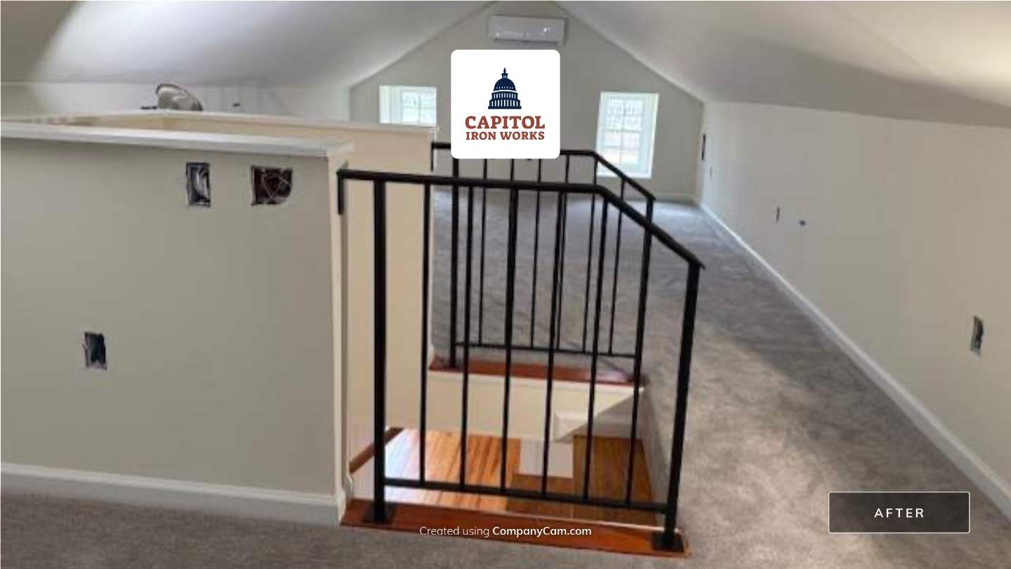Classic Face-Mounted Interior Iron Handrail – Standard Elegant Design by Capitol Iron Works
