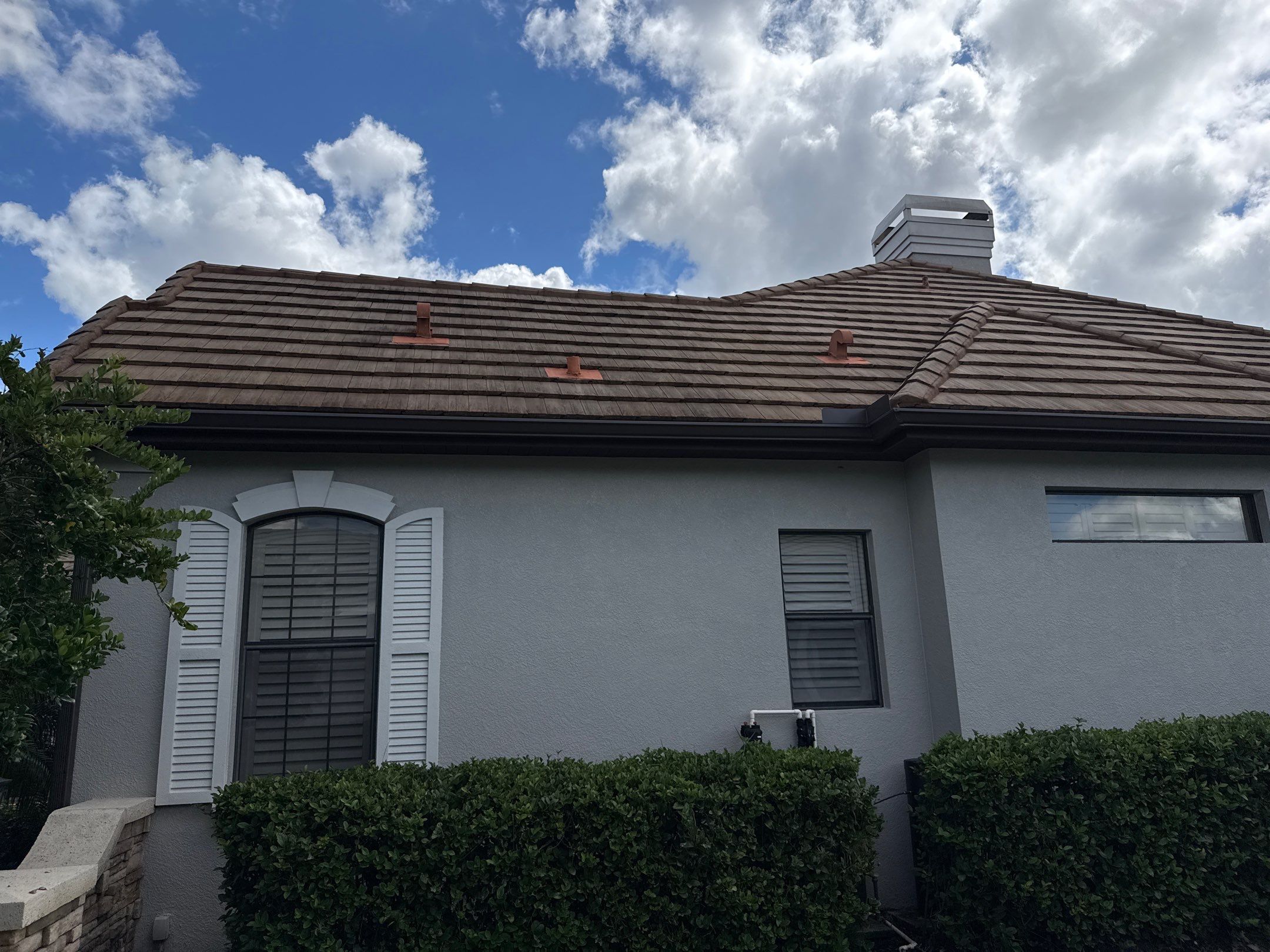 Tile Roof, Paver Pool Deck & Flowerbed Curbing Cleaning | Winding River Bradenton, FL Transformation by Sunshine AquaWash