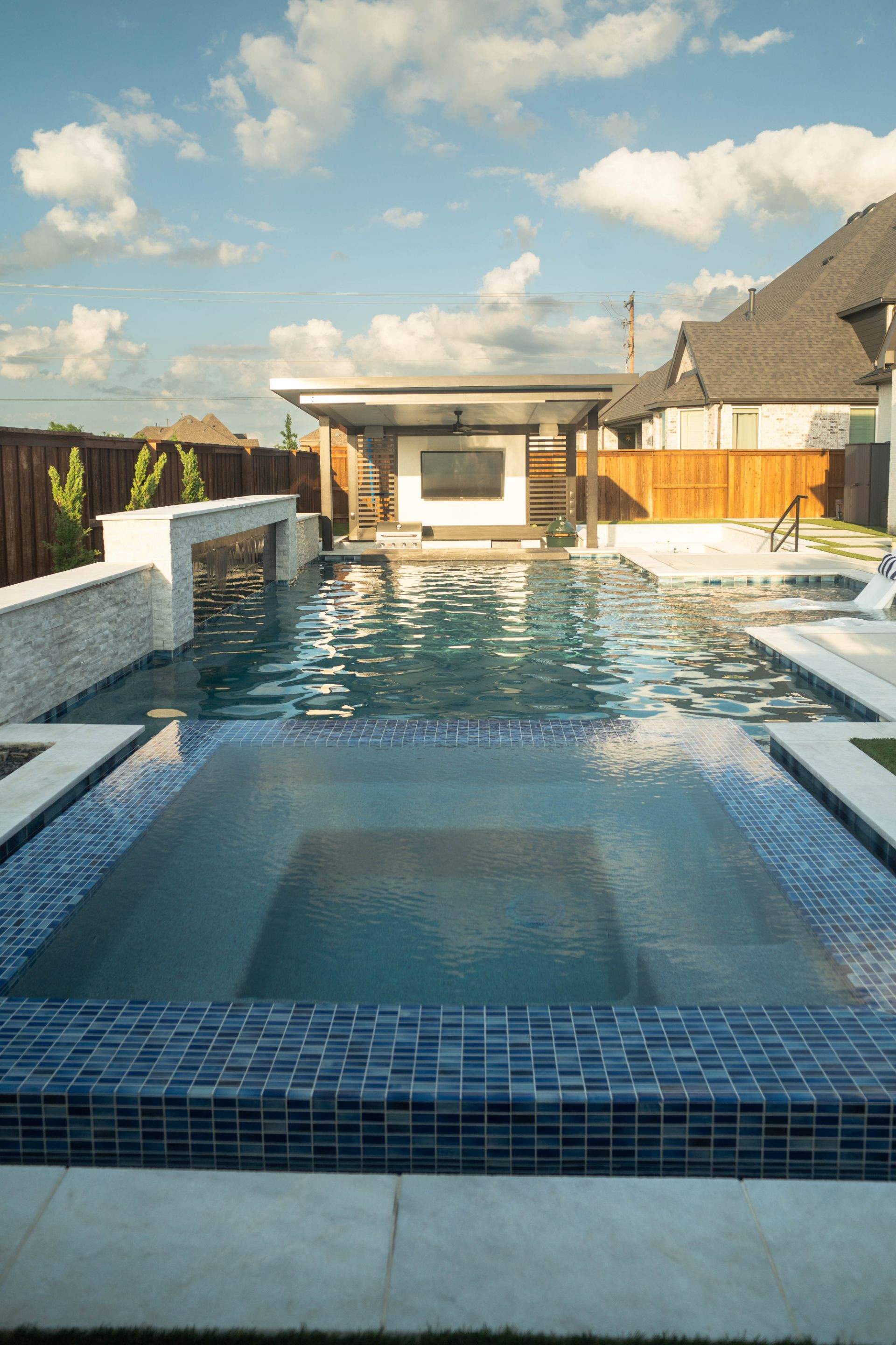 Jumbo Pool, Spa, and Sunken BBQ and Fire Pit by Pinnacle Pools and Spas - DFW