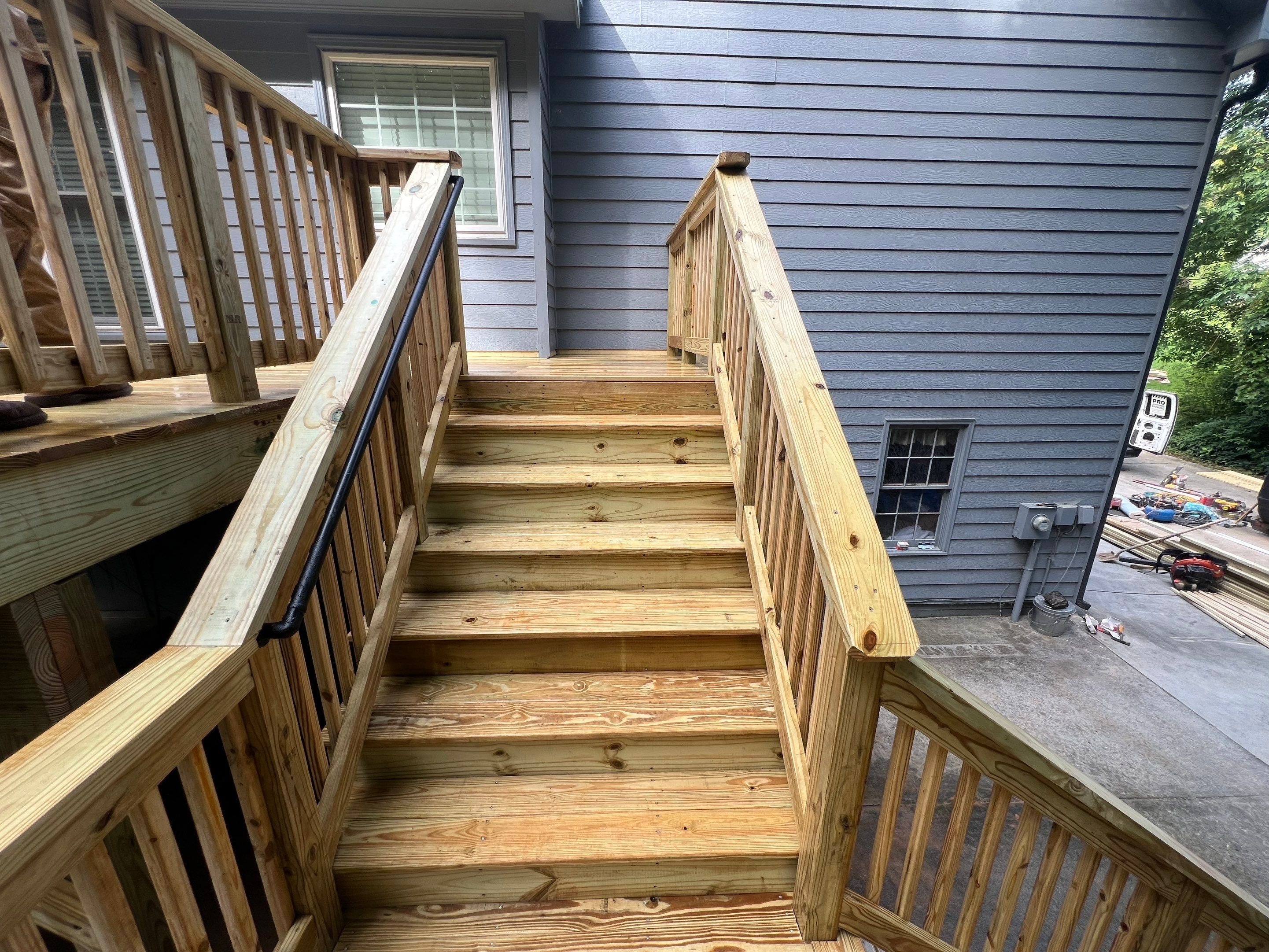 Pressure-Treated Wood Deck Replacement and Staircase Installation in Kennesaw by Swift Home Renovations