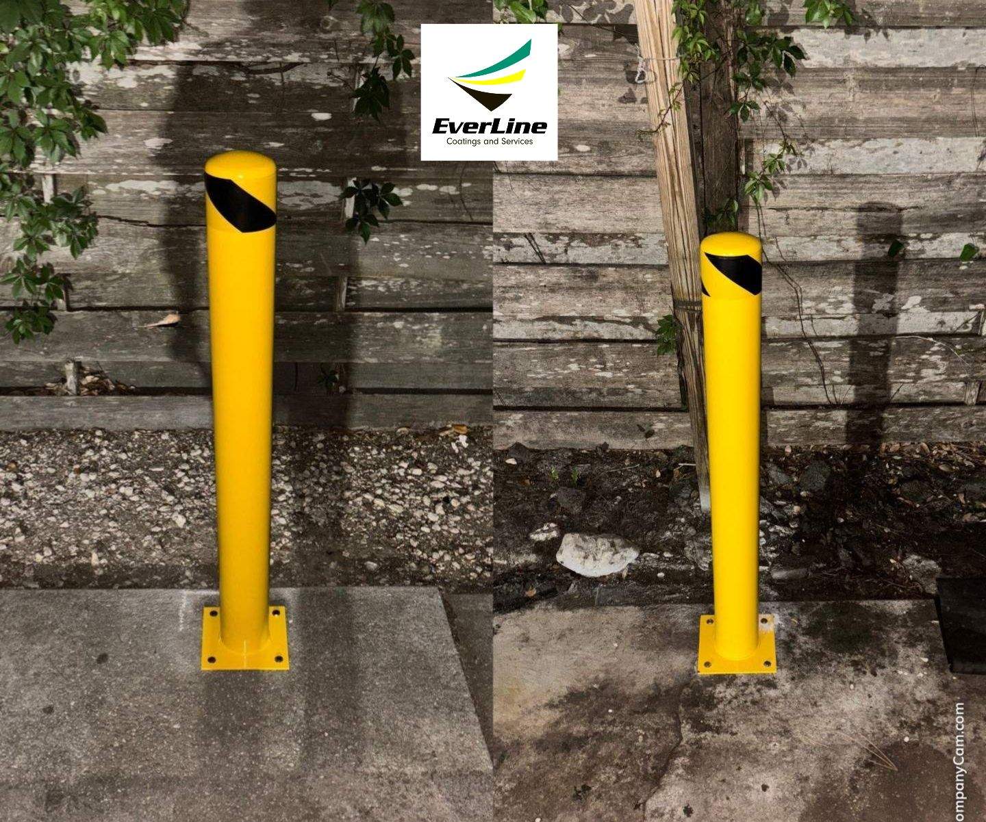 Bollard Installation, Line Striping, & Parking Block Installation at La Primavera Supermarket  by Everline Coatings & Services - Southwest FL
