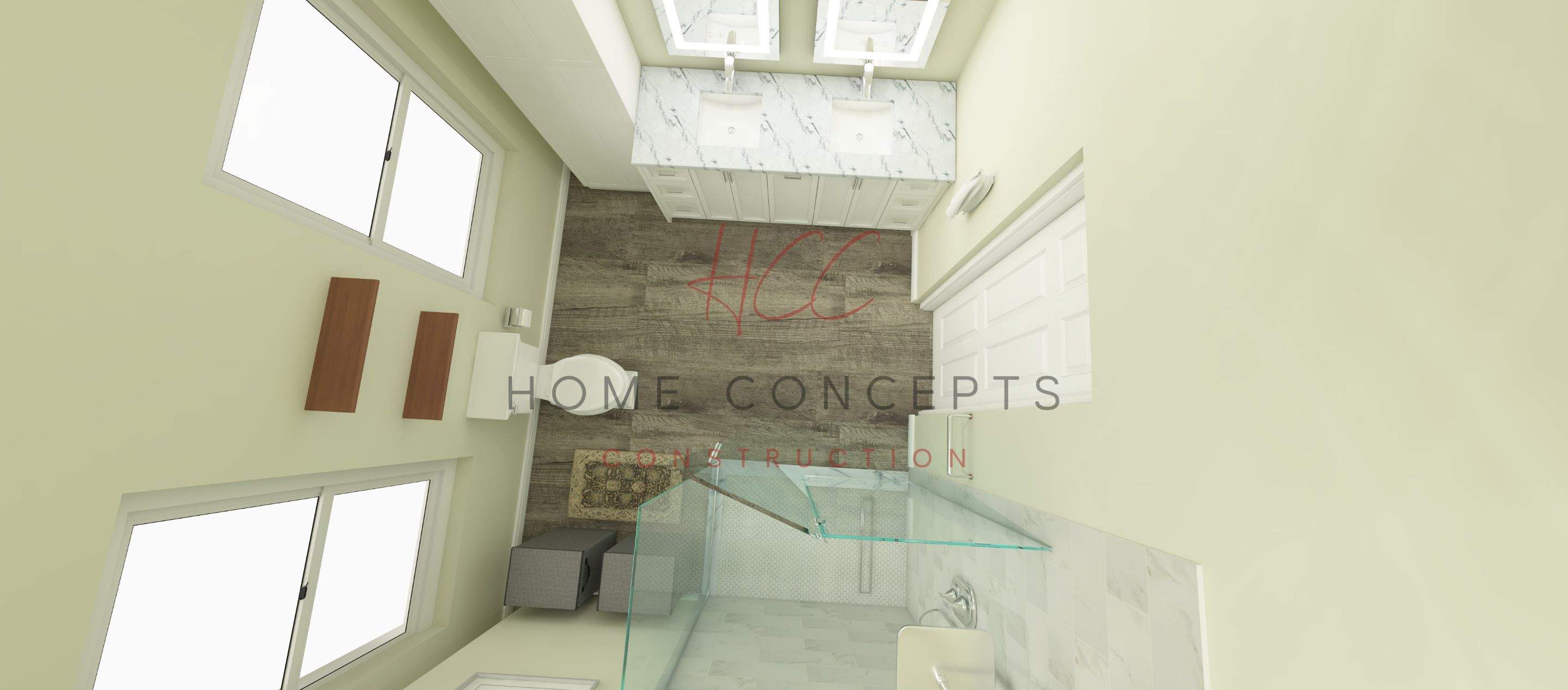 Bathroom Addition using Tile by Home Concepts Construction