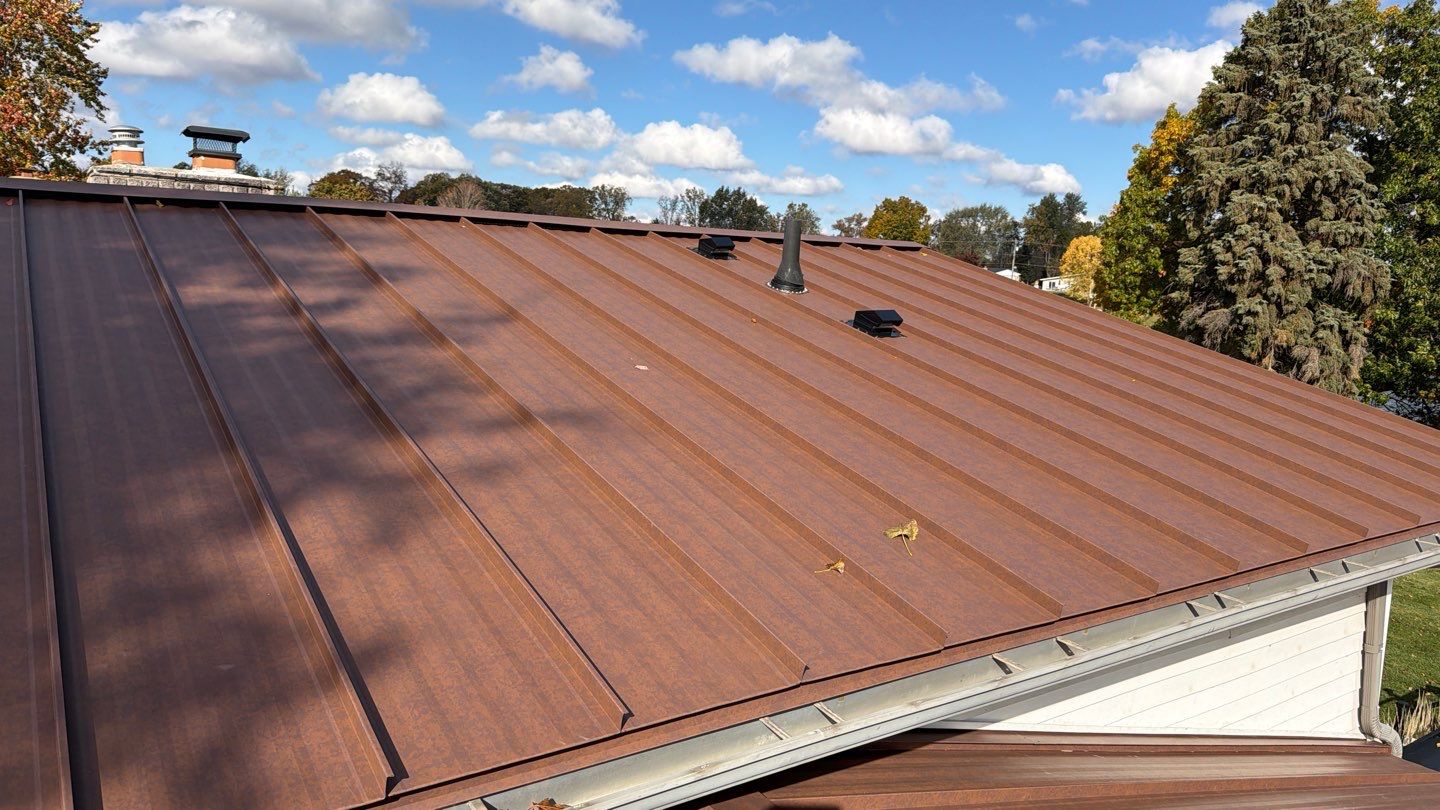 Roof Replacement using MS Standing Seam Roof Western Rust by 180 Contractors