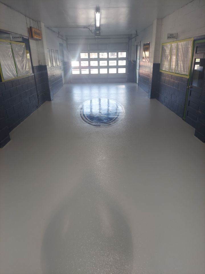 Commercial Interior Coating Installation with a Solid Color by Copperhead Coatings