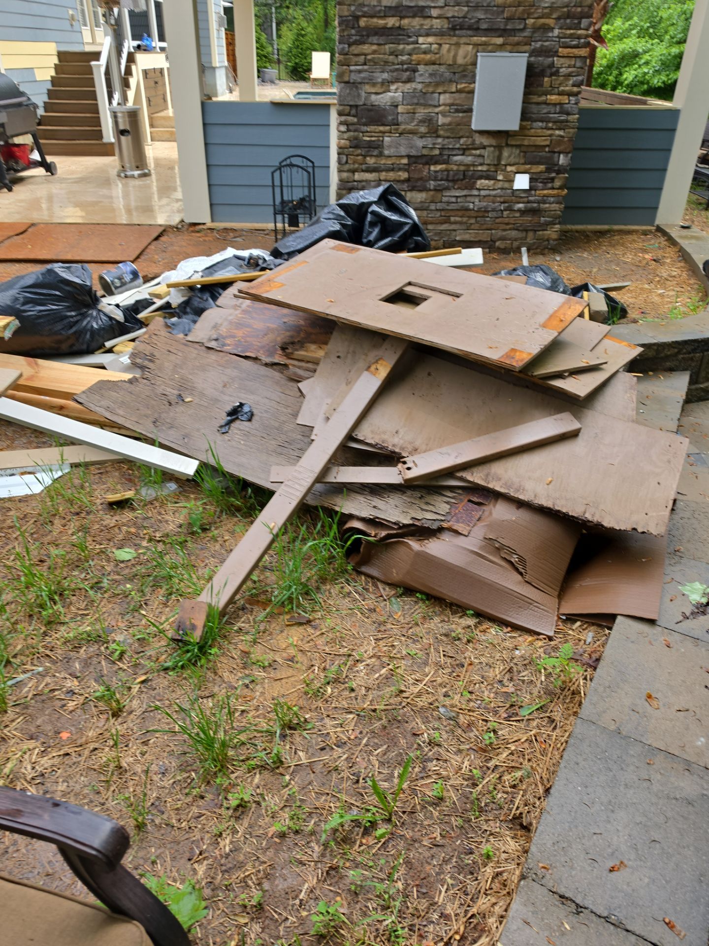 Job site clean up in Indian Land by Badger Hauling