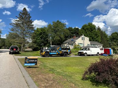 Hybrid Roof Replacement in Pembroke, NH with Owens Corning Peppercorn Shingles, EPDM Rubber Roofing, and Black Metal Ice Belt