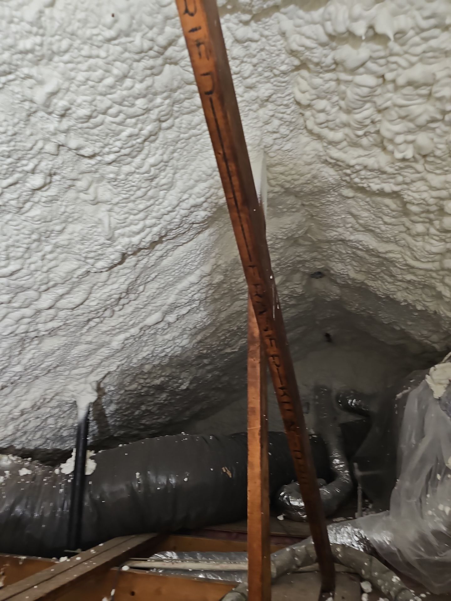 Attic Insulation using open cell spray foam by NYS Foam & Energy