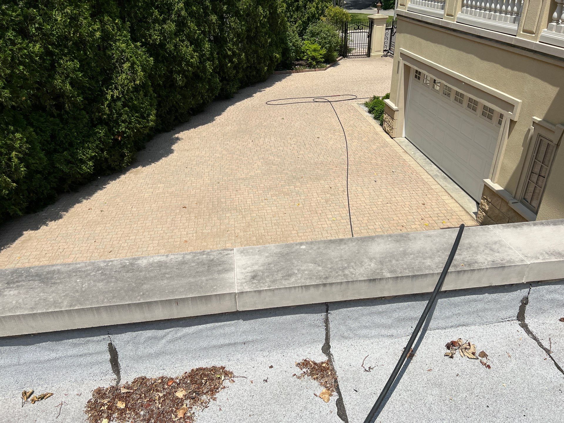 concrete cleaning using Algaecide, soft wash soap by Northern Power Washing LLC.